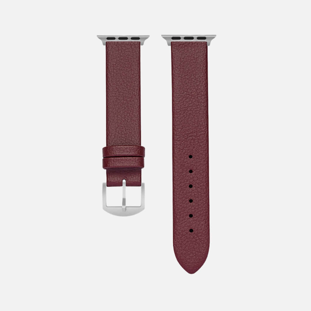 Apple Watch Lederarmband Vegan aus Weinleder – Bordeaux, nachhaltiges Design, eleganter Look, hoher Tragekomfort.