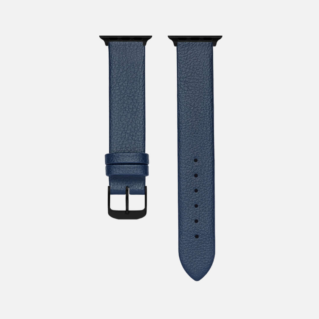 Apple Watch Lederarmband Vegan aus Weinleder – Blau mit modernem Look und nachhaltigem Material aus Weinresten, 100% tierfrei und elegant.