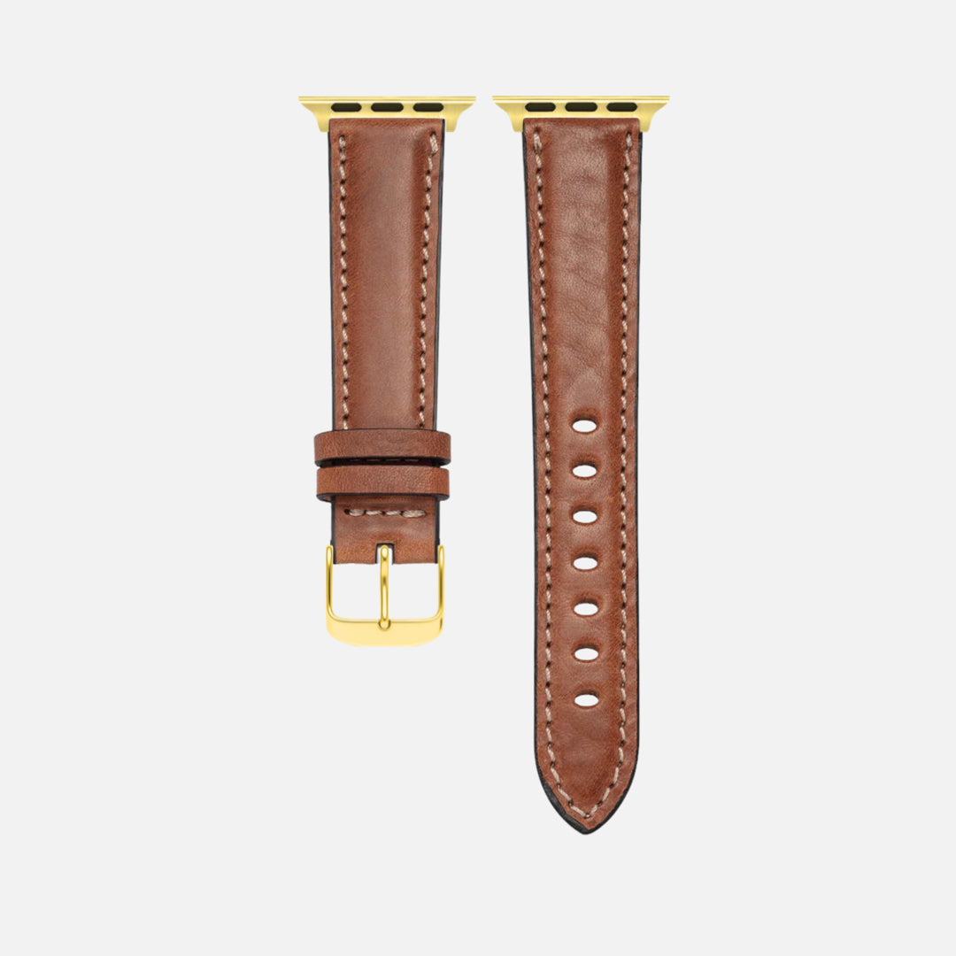 Apple Watch Lederarmband Casablanca – Hellbraun in hochwertigem italienischem Leder, passend für Apple Watch Series 1 bis 10 und Ultra.