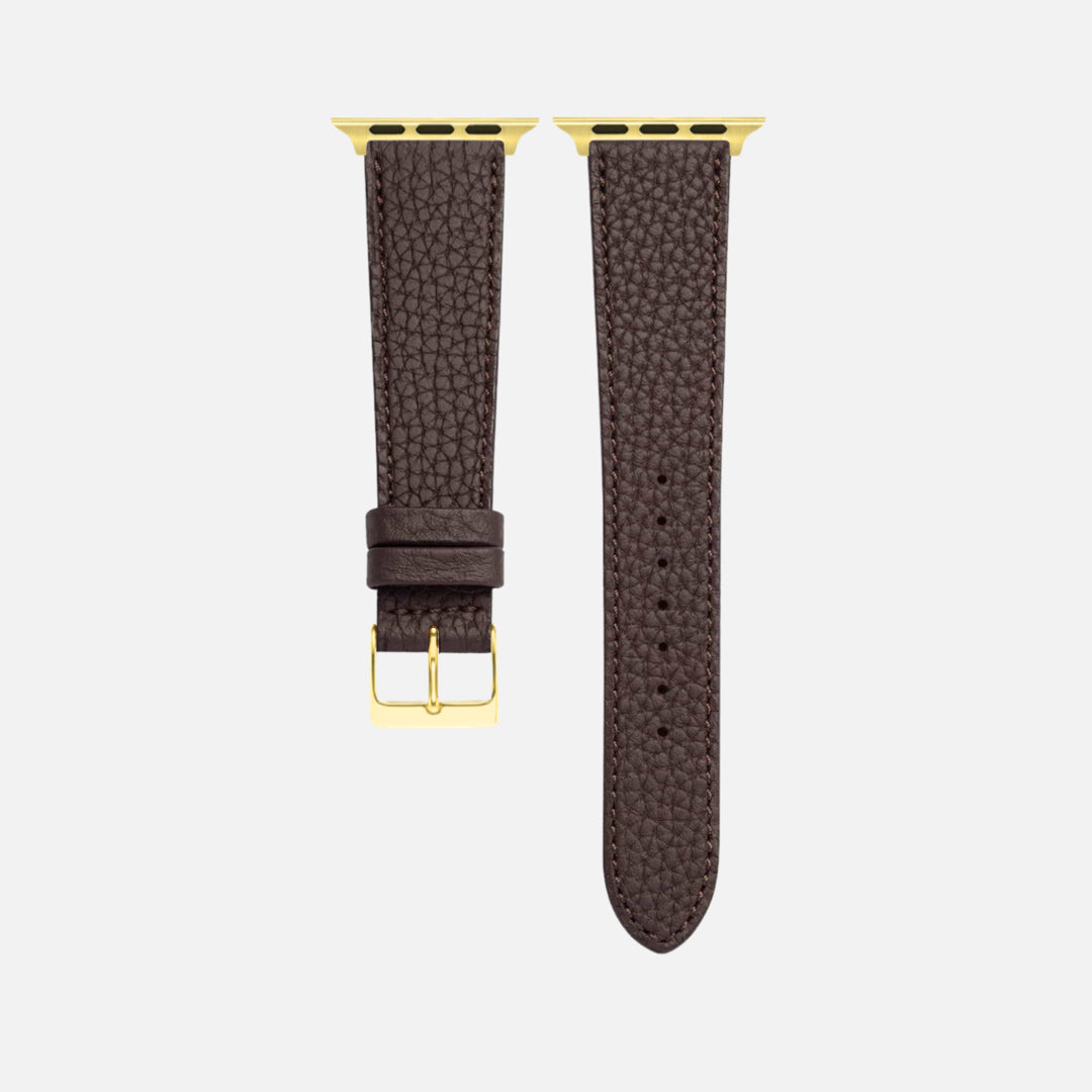 Dunkelbraunes Lederarmband für Apple Watch aus Togoleder