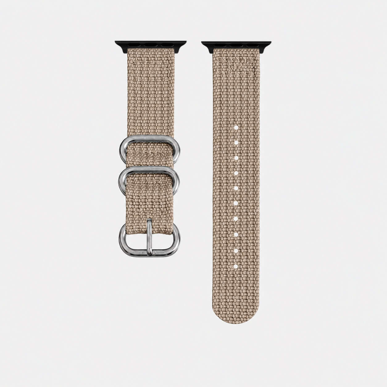 Cotton – Taupes Nylon Apple Watchband im Textil-Look
