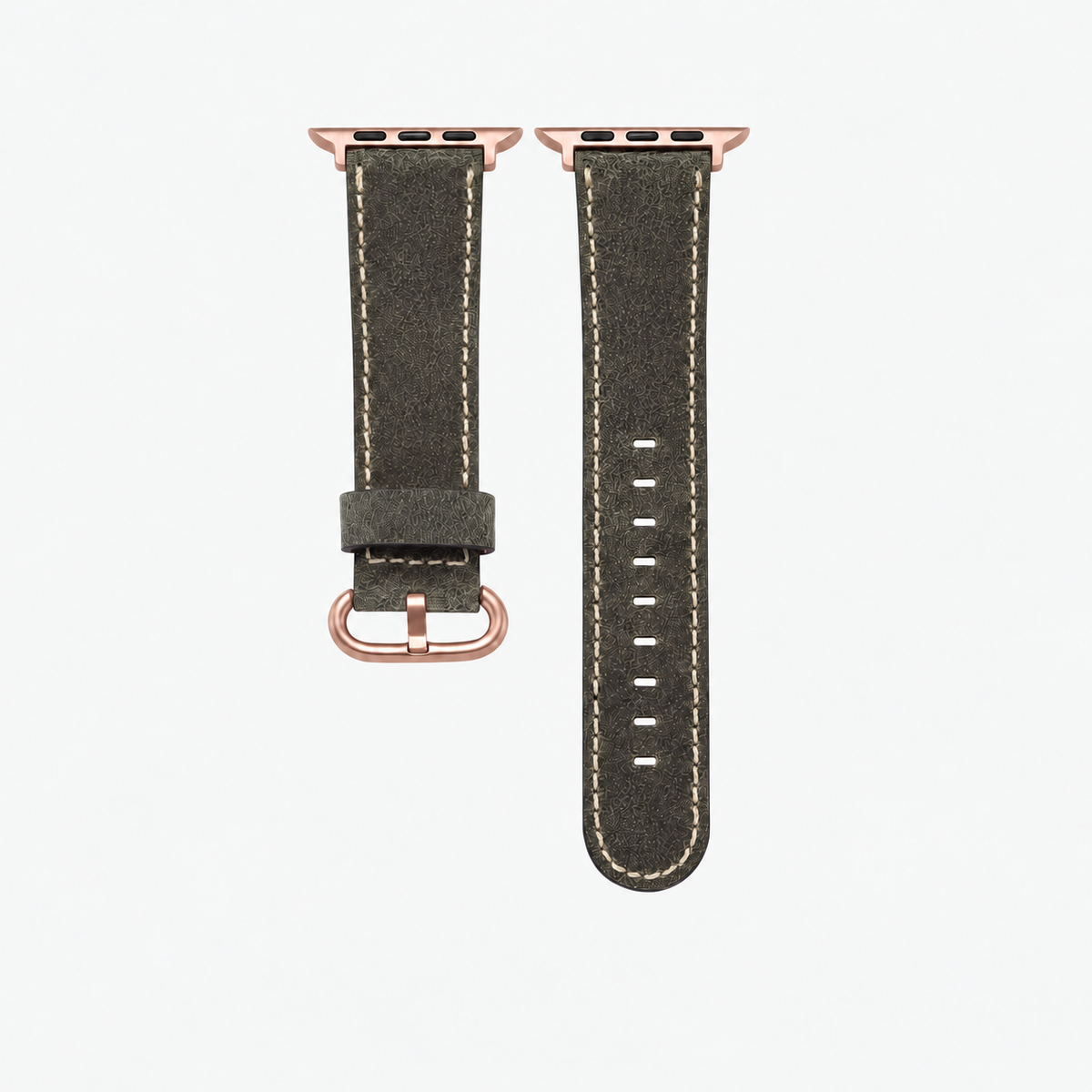 Apple Watch Lederarmband Vintage – Dunkelgrün aus italienischem Rindleder mit rosegoldener Hardware