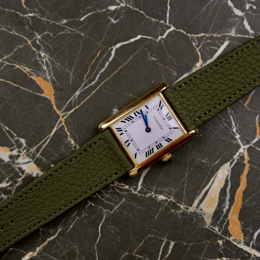 Deauville – Uhrenarmband aus deutschem Togoleder für Cartier Tank 17011, exklusiv bei Evig Watches, luxuriöses Lederdesign