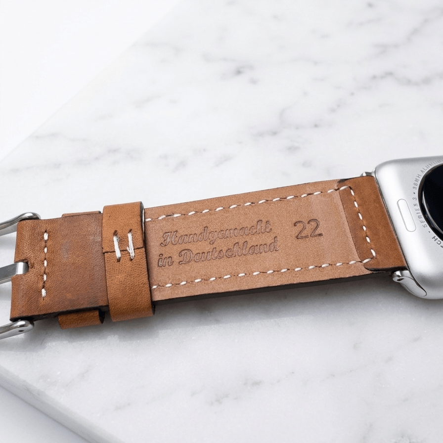 Saddle – Handcrafted Light Brown Leather Strap for Apple Watch