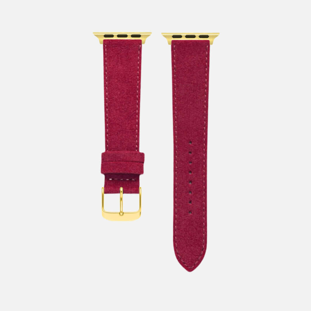 Alcantara – Apple Watch Armband in Rot aus hochwertigem Material, kräftiger Rotton, ideal als stilvolles Uhrenaccessoire.