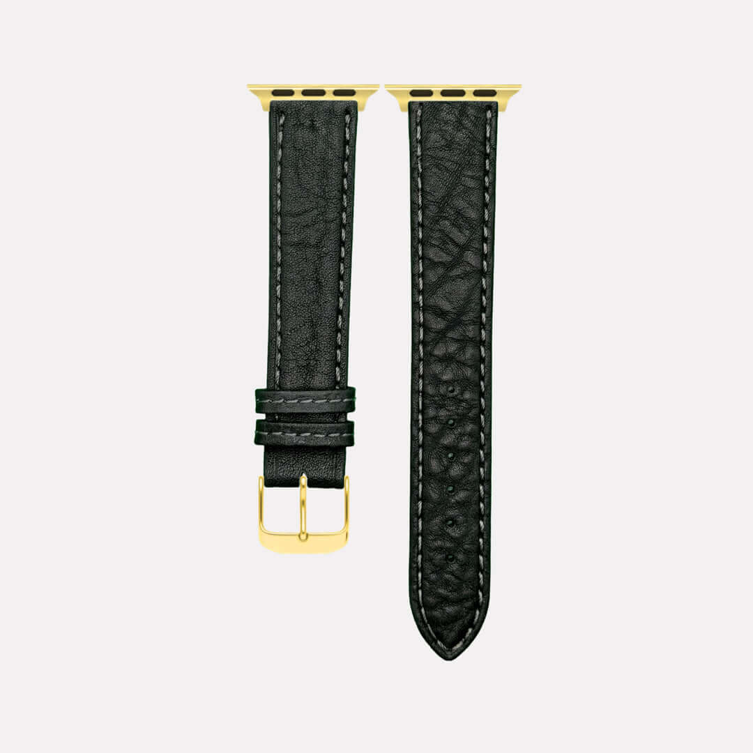 Luxuriöses Apple Watch Stierlederarmband Torro Blau aus spanischem Leder, handgefertigt, mit einzigartiger Struktur und Stil.