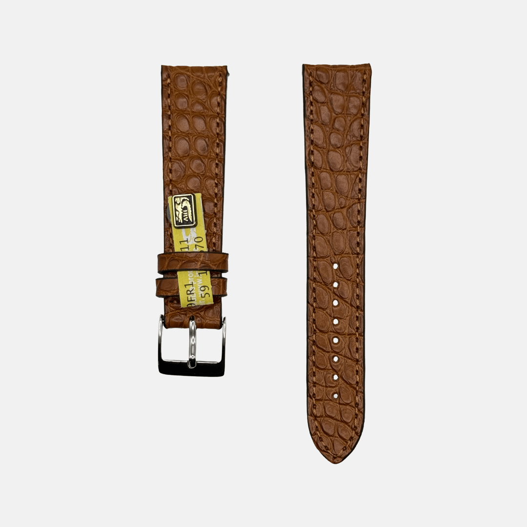 New Orleans – Flaches Uhrenarmband aus Louisiana-Alligatorleder kurze Länge 18mm, elegantes Armband passend für Cartier-Uhr