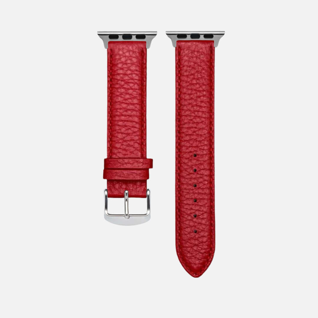 Handgefertigtes rotes Hirschleder Uhrenarmband für Apple Watch, luxuriös und langlebig