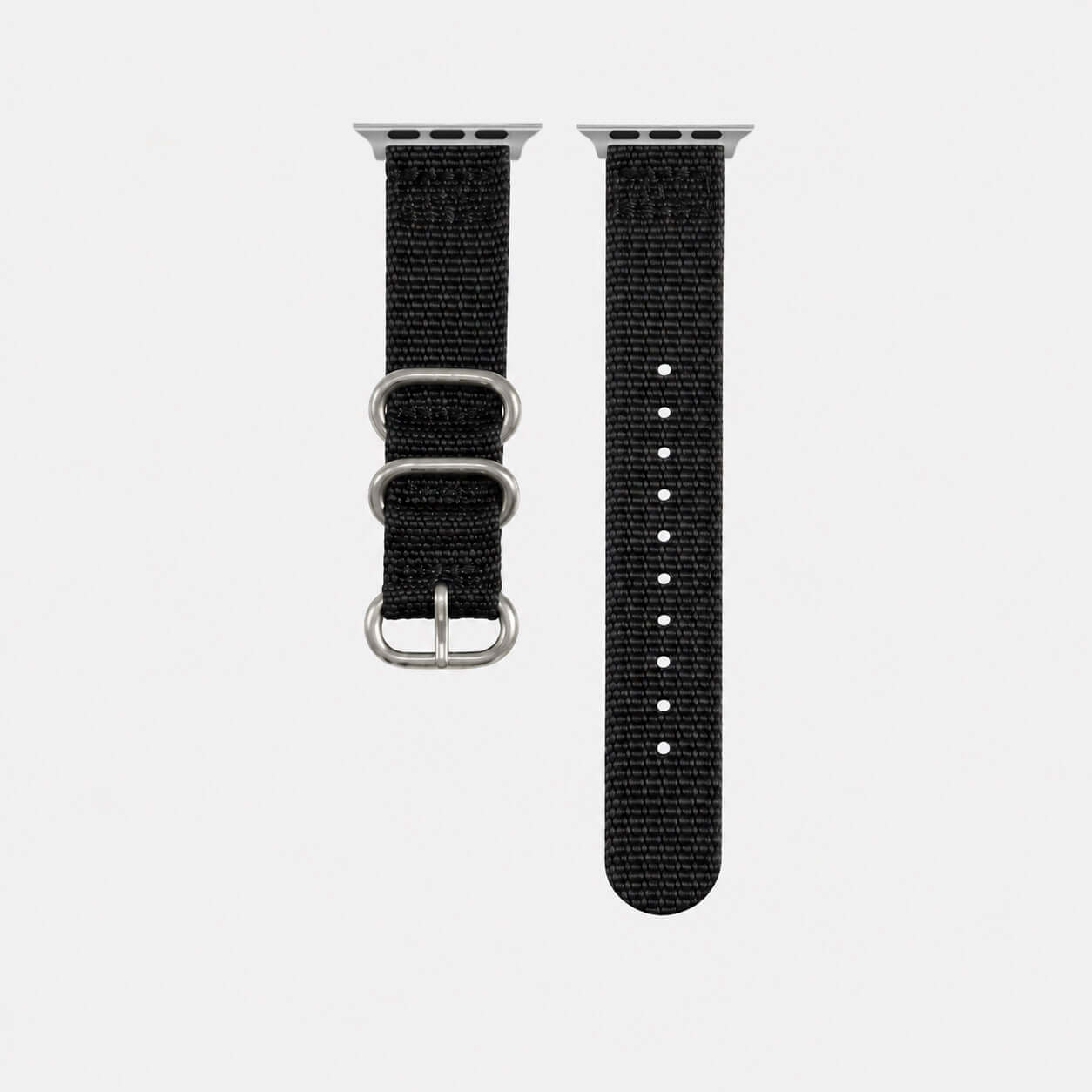 Cotton – Schwarzes Nylon Apple Watchband im Textil-Look