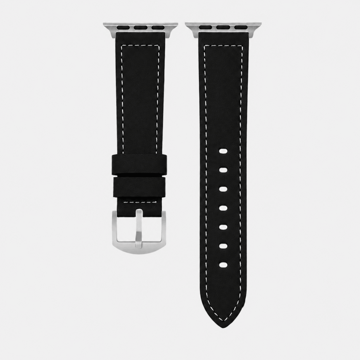 Saddle – Handgefertigtes Lederarmband passend für Apple Watch in Schwarz