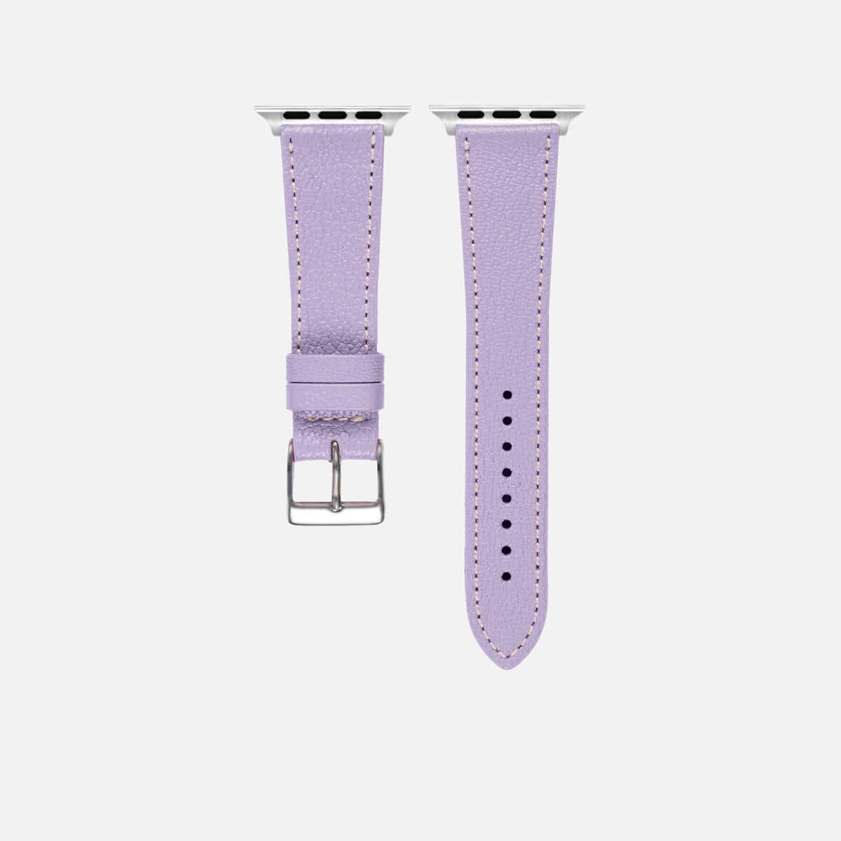 Flieder kurzes Apple Watch Armband- Biarritz aus feinem Alran-Leder in zartem Fliederton, perfekt für einen eleganten Look.