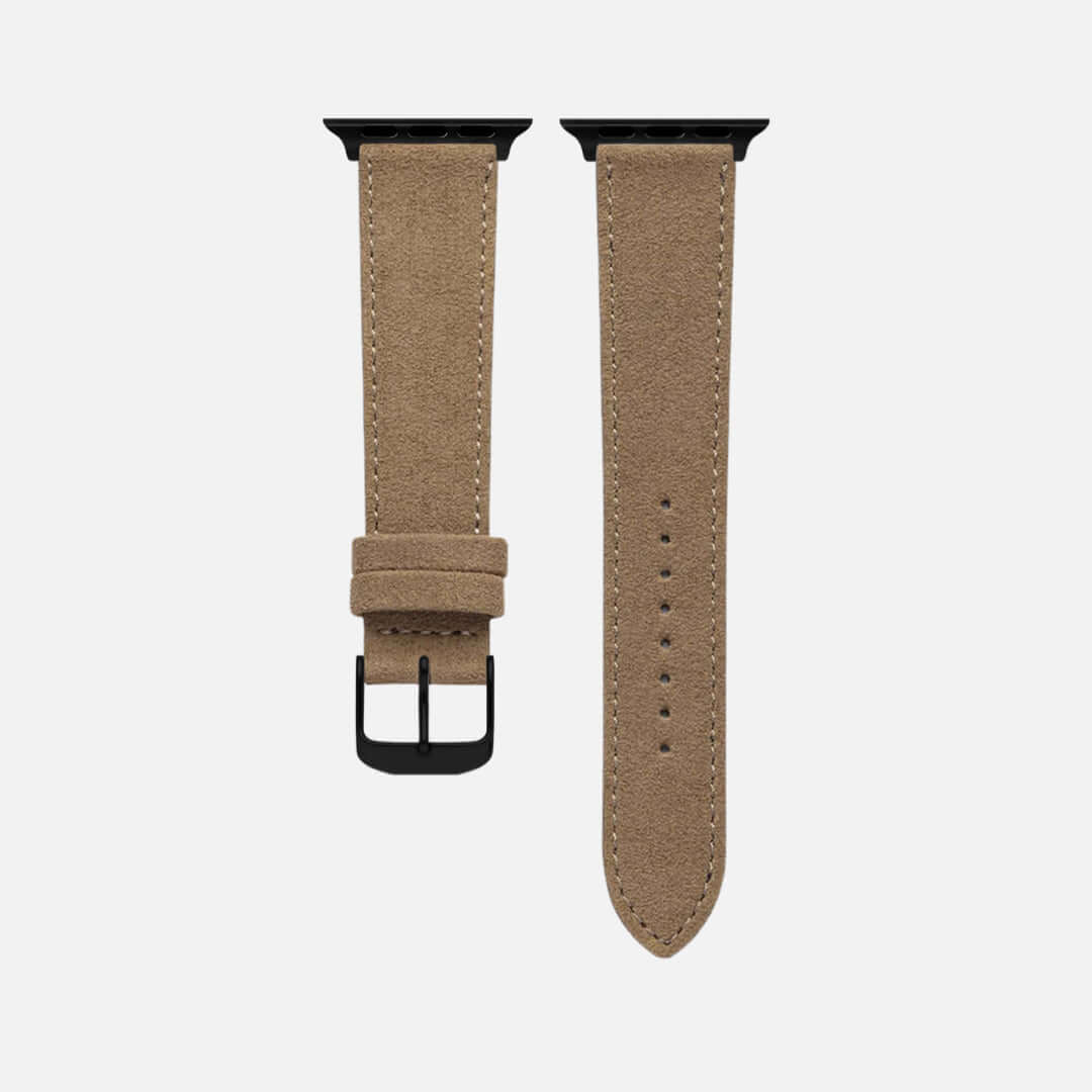 Alcantara – Apple Watch Armband in Beige, modernes Design aus hochwertigem italienischem Alcantara, perfekt für den Alltag.