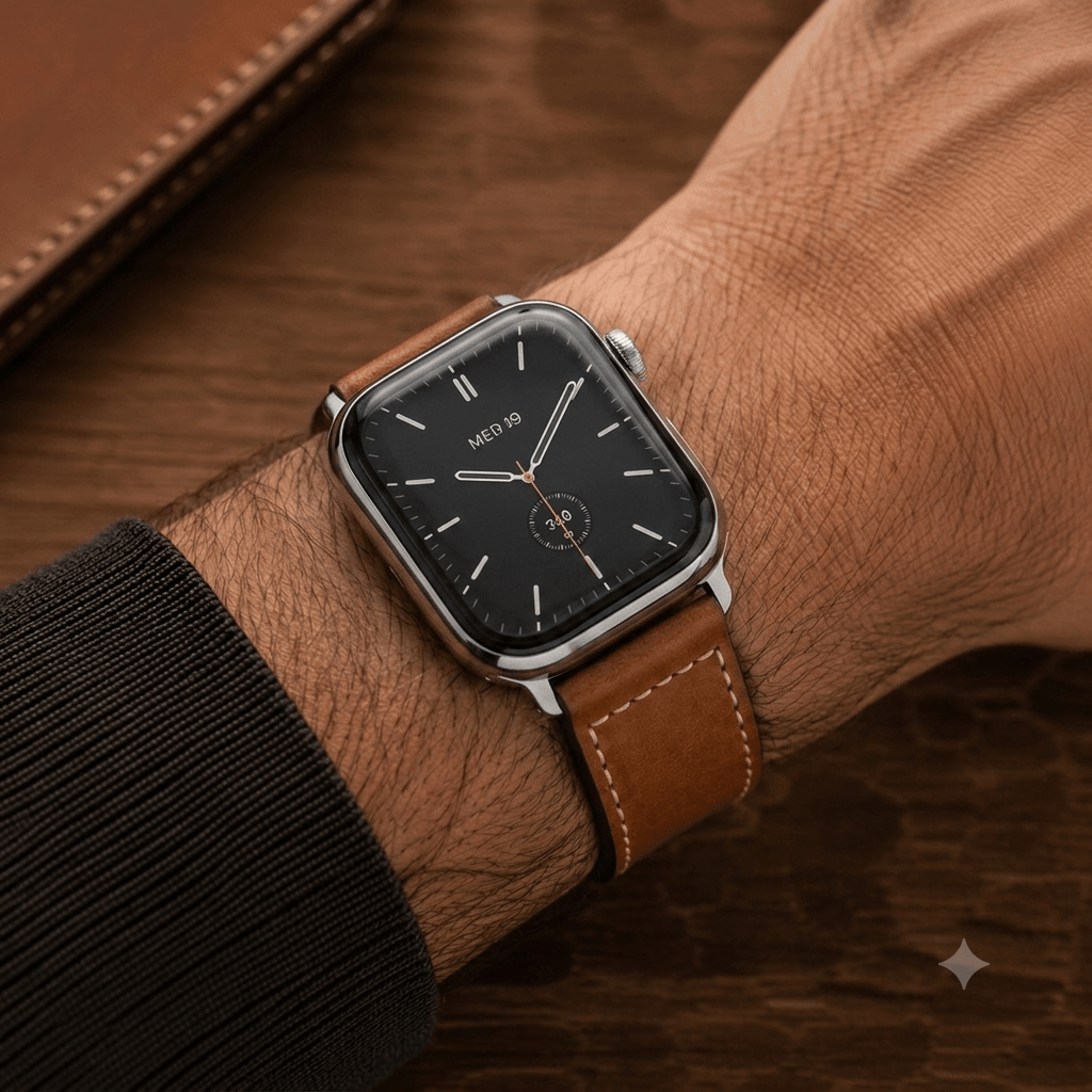 Saddle – Handcrafted Light Brown Leather Strap for Apple Watch