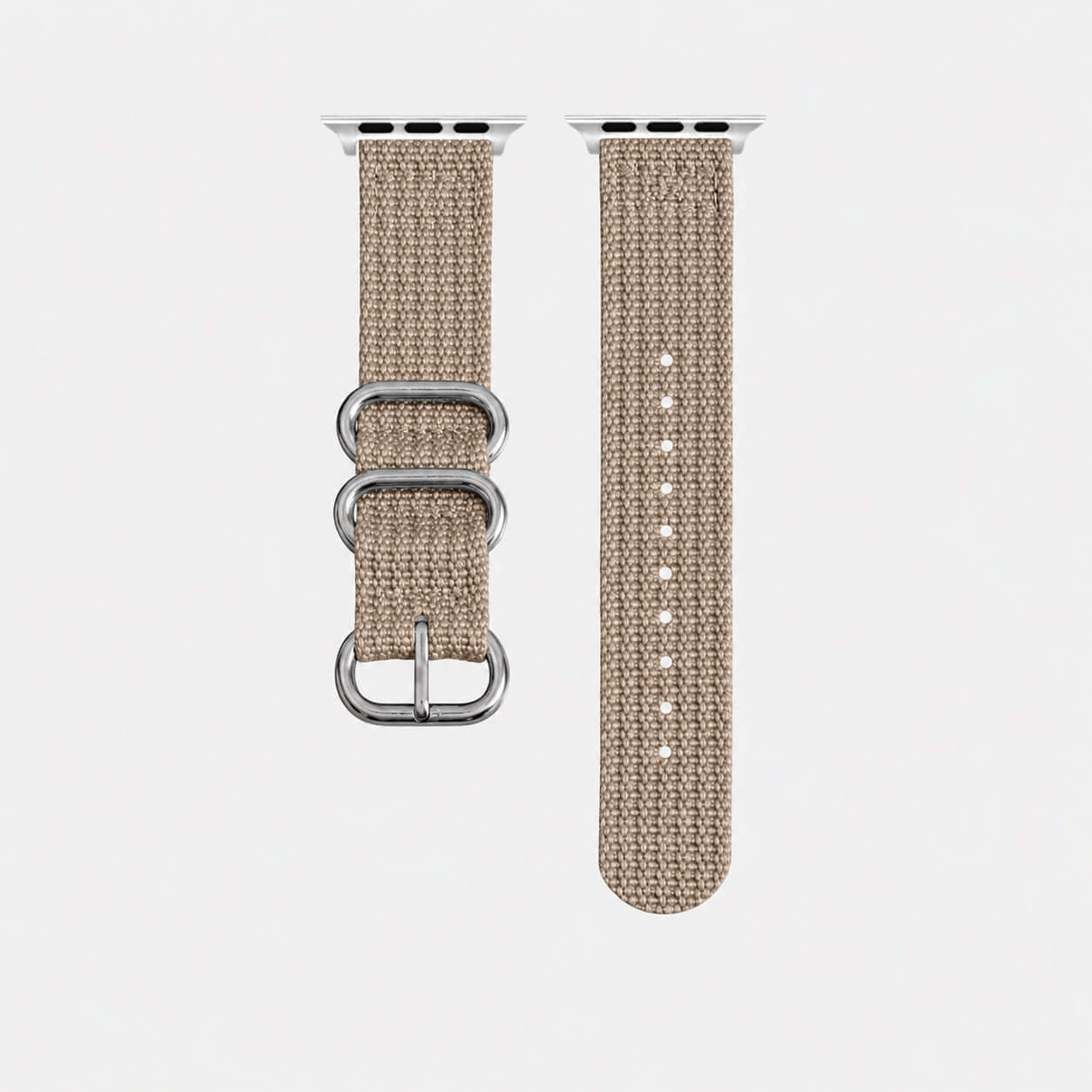 Cotton – Taupes Nylon Apple Watchband im Textil-Look