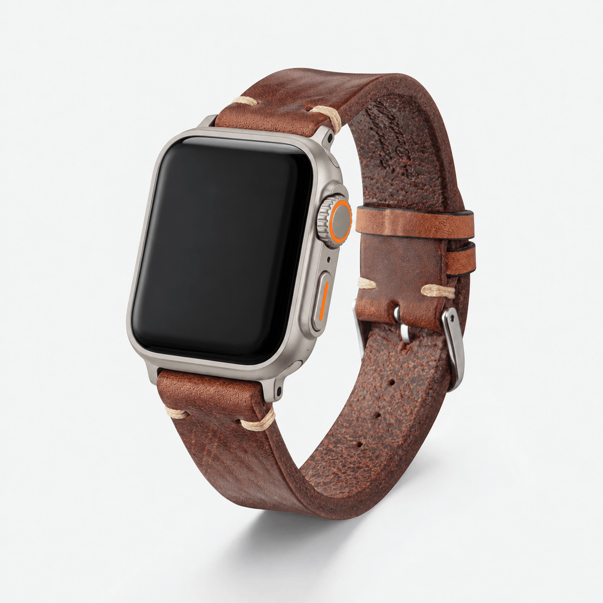 Hunter Apple Watch Armband Leder Hellbraun - elegantes, hellbraunes Rindlederarmband für Apple Watch.