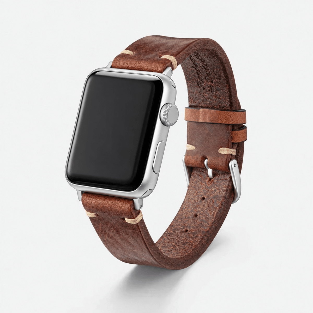 Hunter Apple Watch Armband Leder Hellbraun in hellbraunem Rindleder mit eleganter Handwerkskunst.