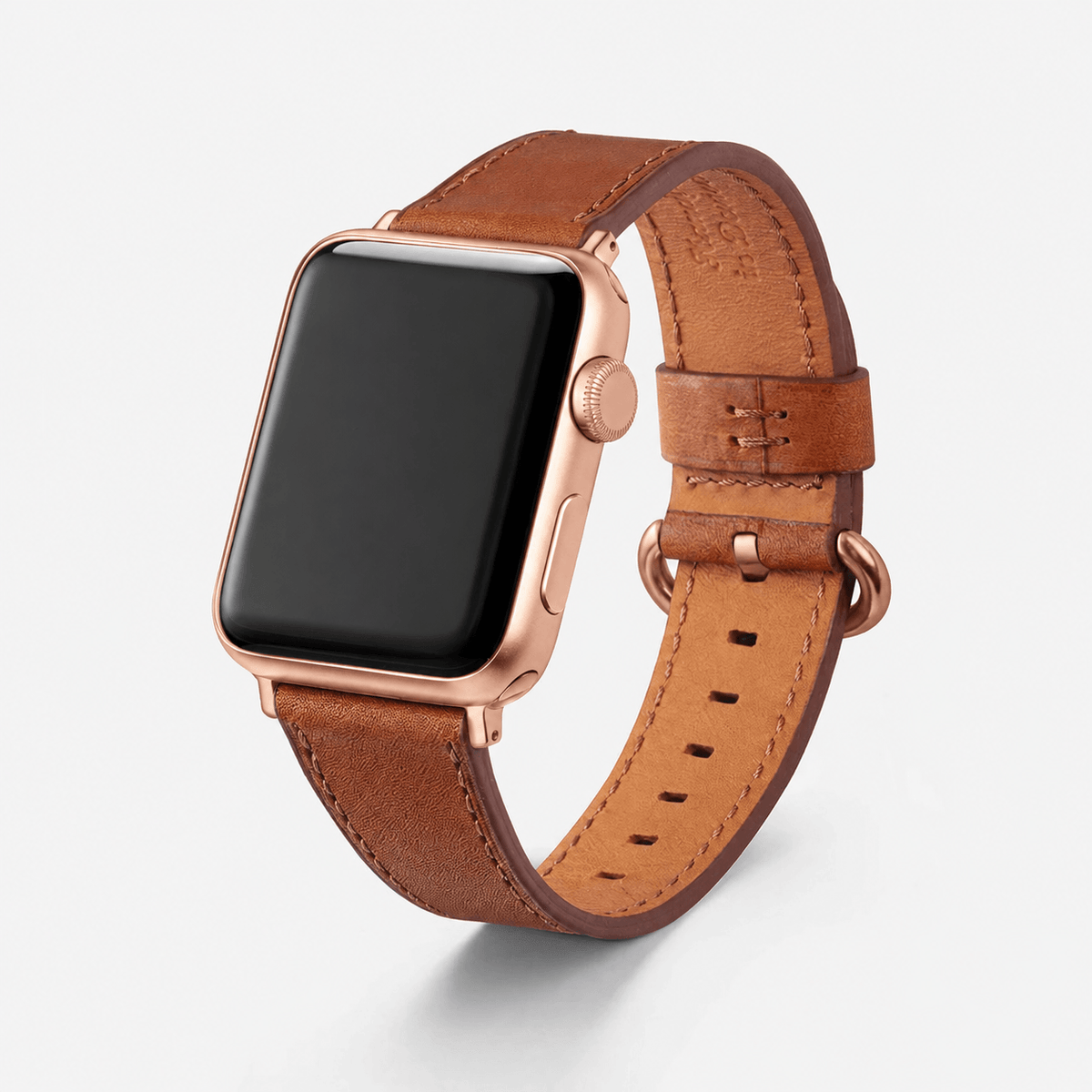 Sattelbraunes Apple Watch Armband Leder - Bidart in feinem Barenia Leder für eleganten Stil und Komfort.