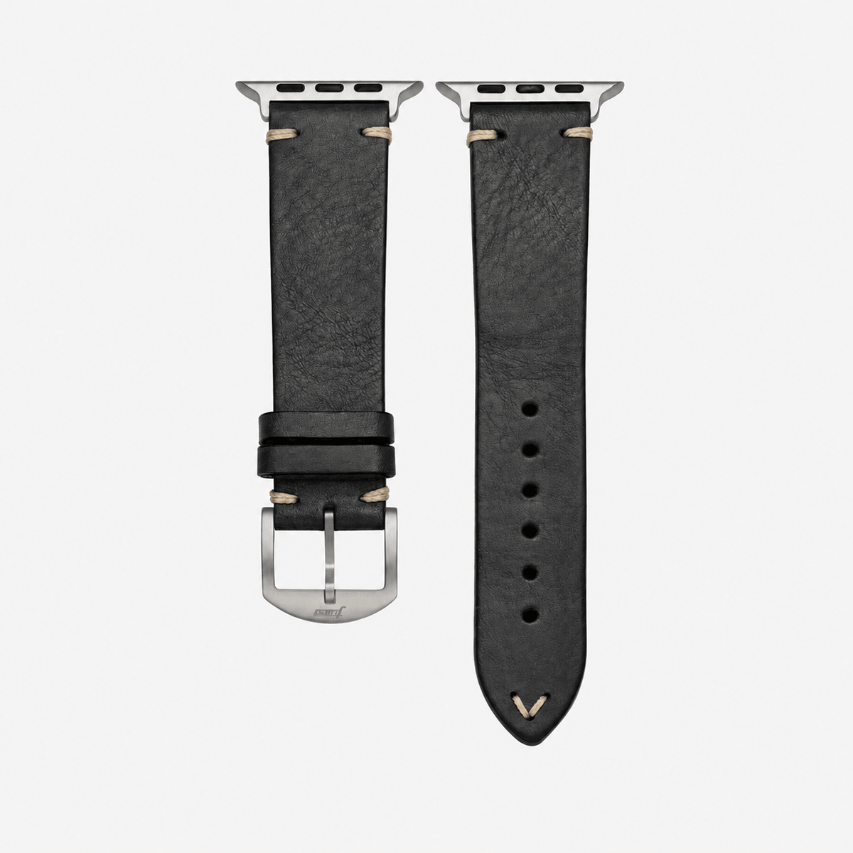 Hunter Apple Watch Armband Leder Schwarz
