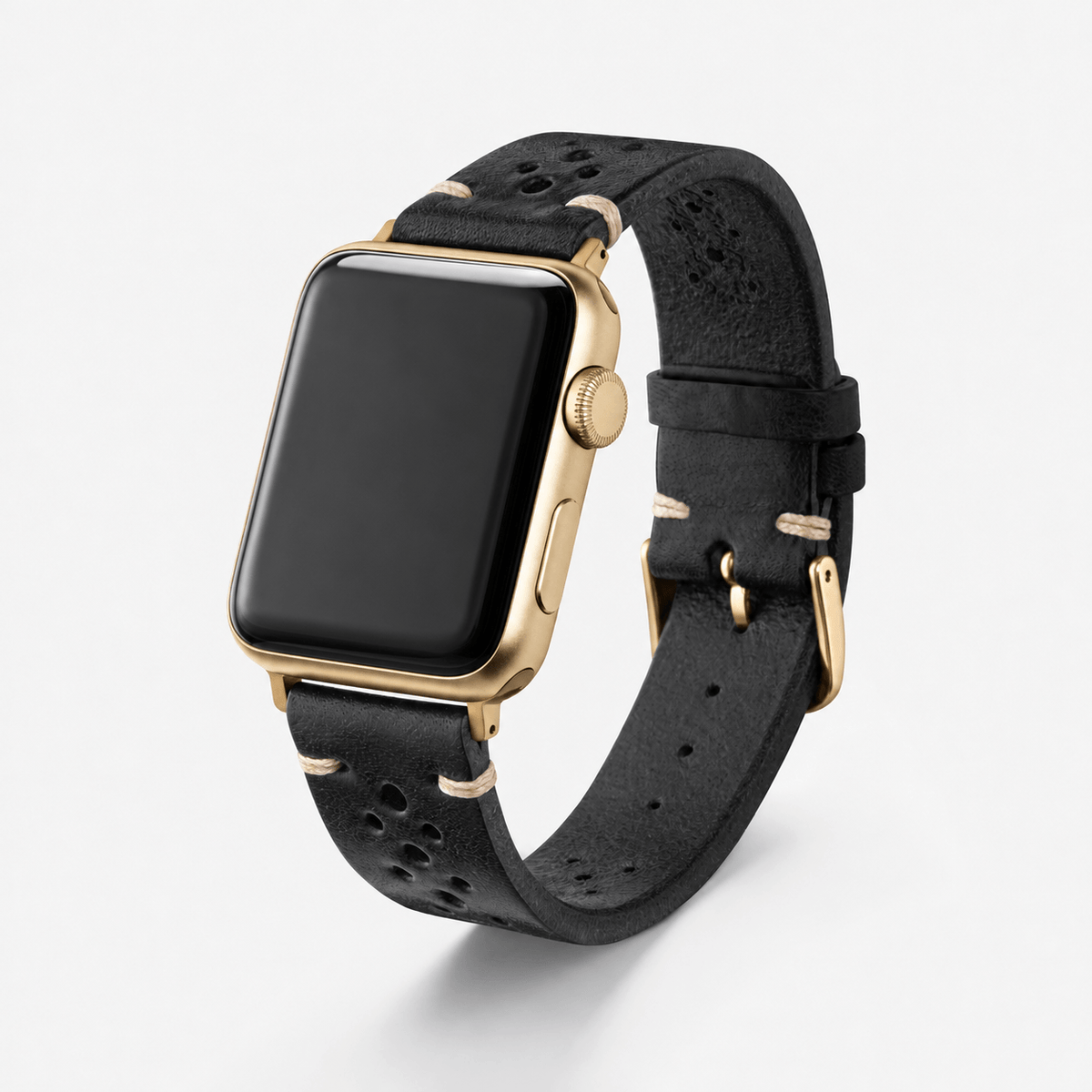 Rallye Lederband für Apple Watch - Schwarz