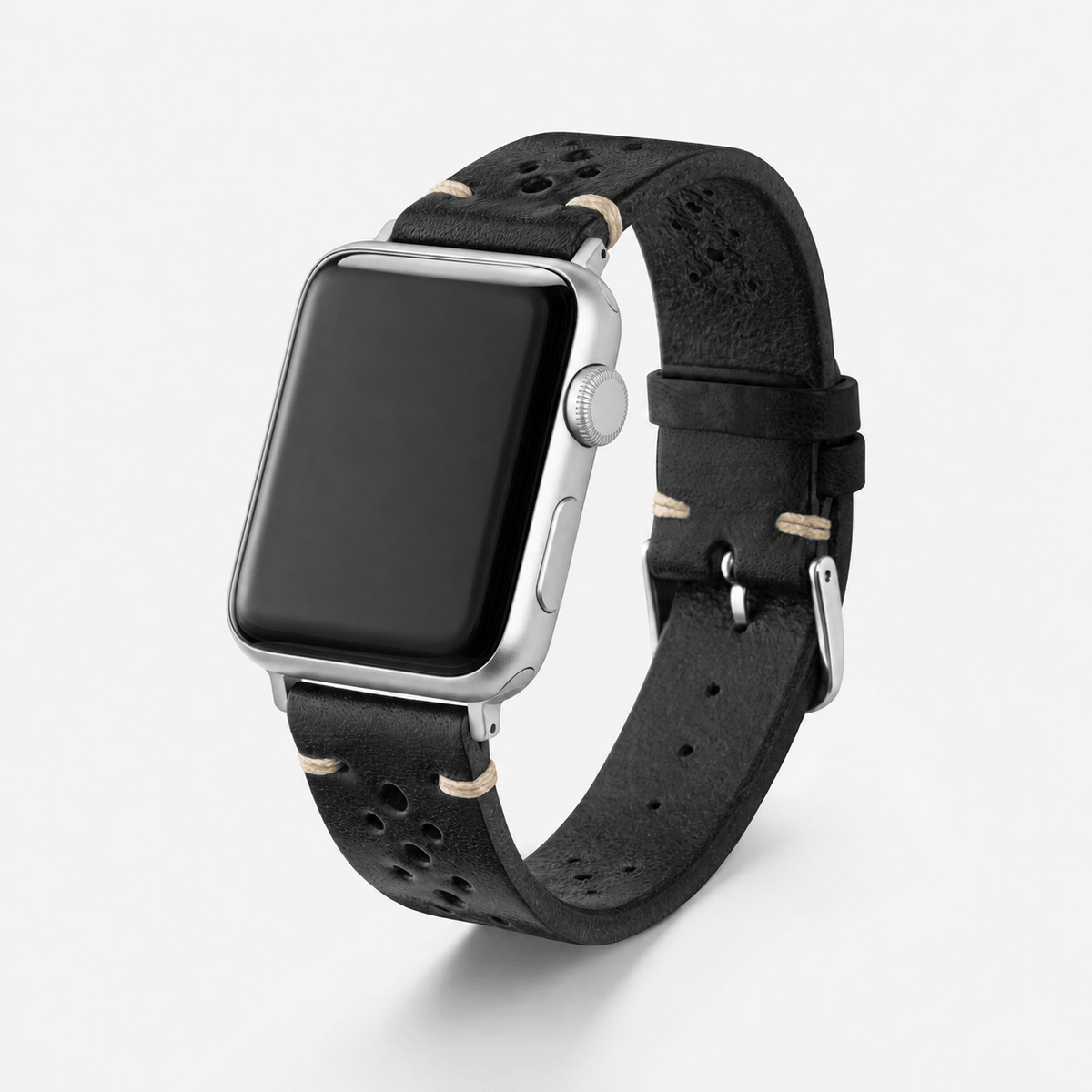 Rallye Lederband für Apple Watch - Schwarz