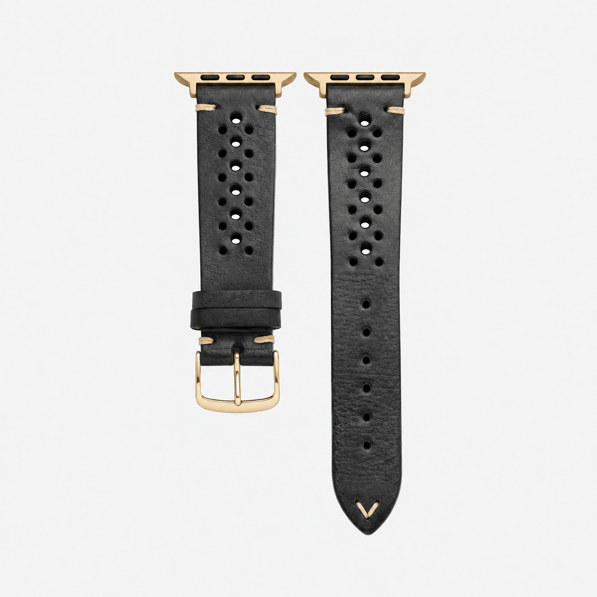Rallye Lederband für Apple Watch - Schwarz