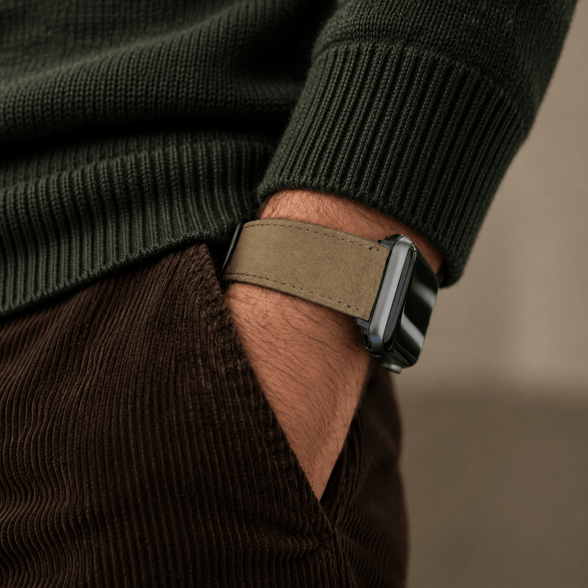 Alcantara – Apple Watch strap in beige