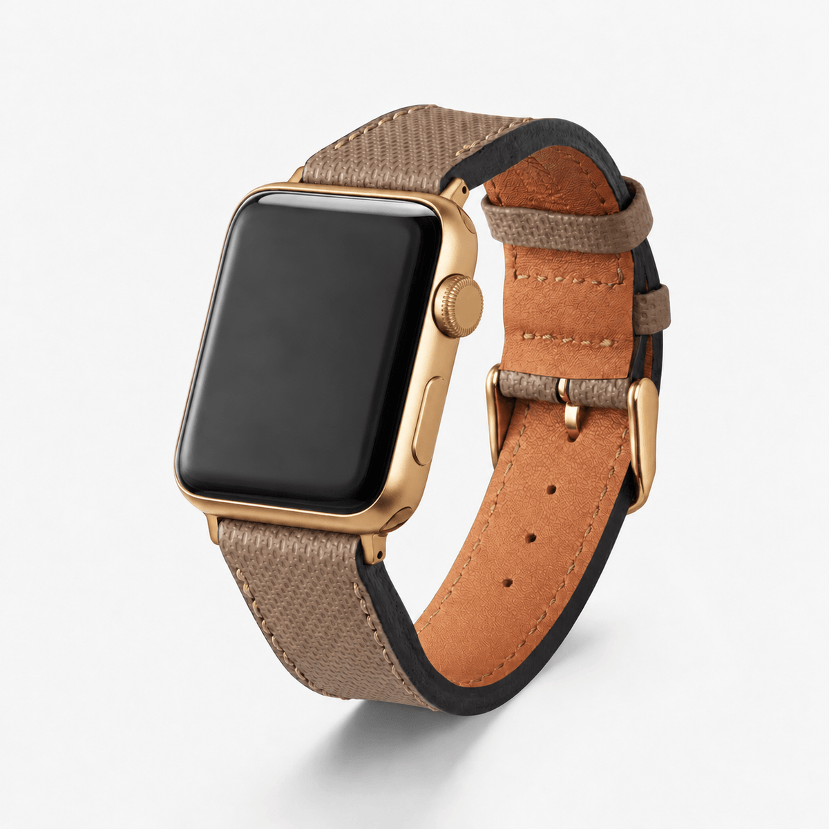 Beiges Apple Watch Lederarmband Wasserfest | Nautilus, hochwertiges wasserfestes made in germany Armband.