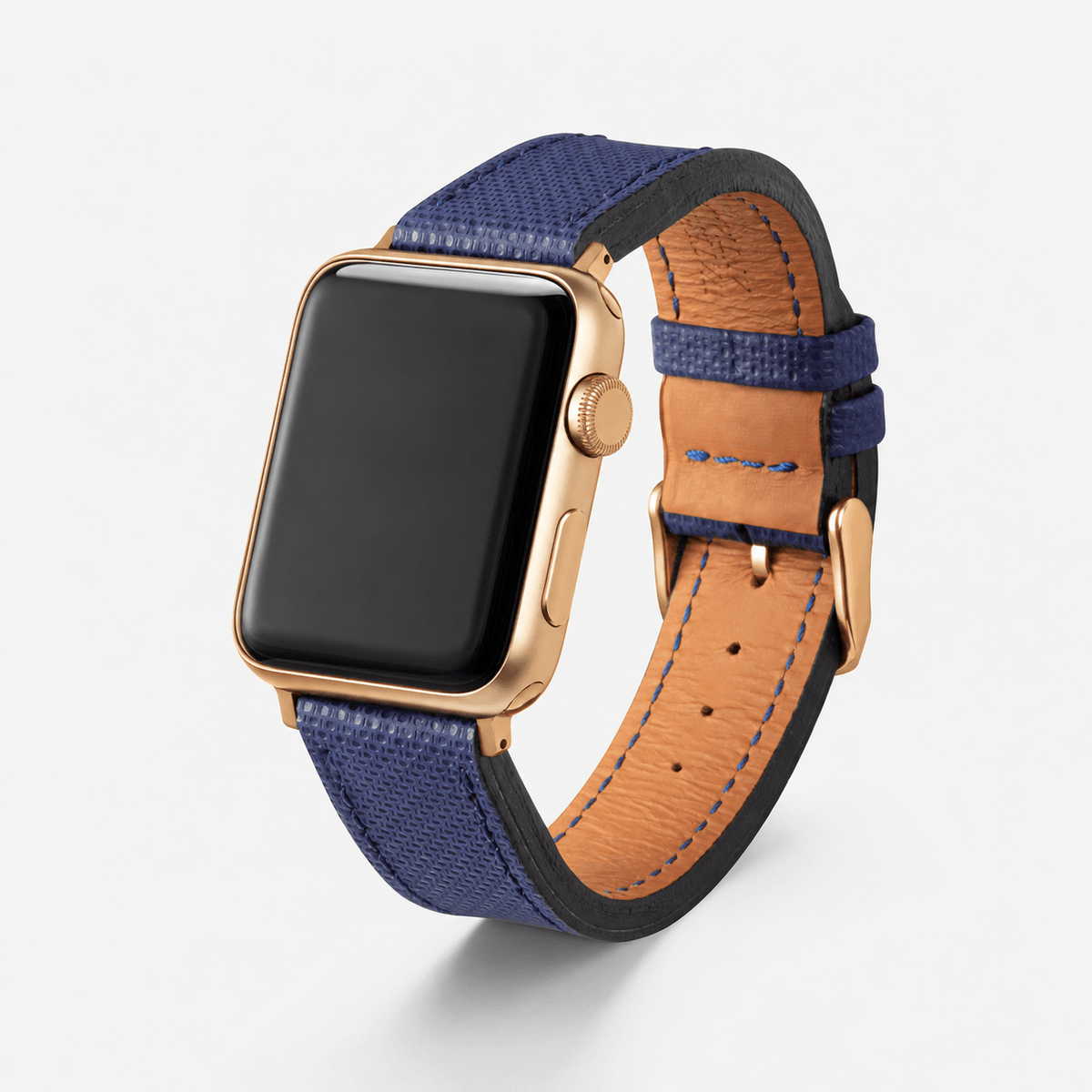 Navyblaues Apple Watch Lederarmband Wasserfest | Nautilus, hochwertiges wasserfestes made in germany Apple Watch Armband.