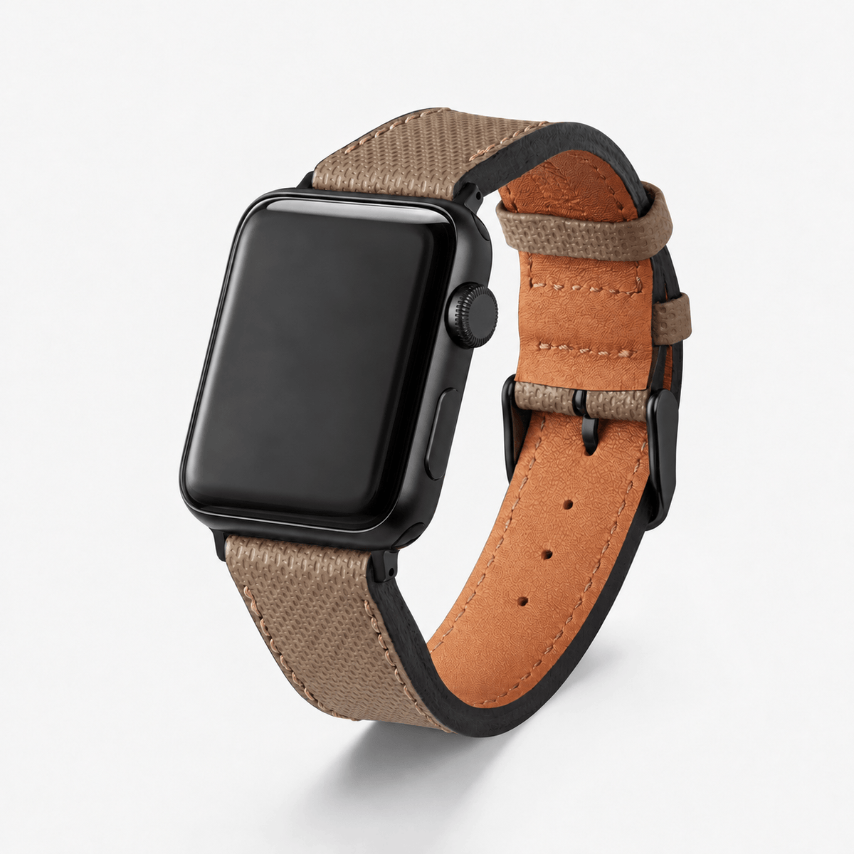 Beiges Apple Watch Lederarmband Wasserfest | Nautilus, hochwertiges wasserfestes made in germany Apple Watch Armband.