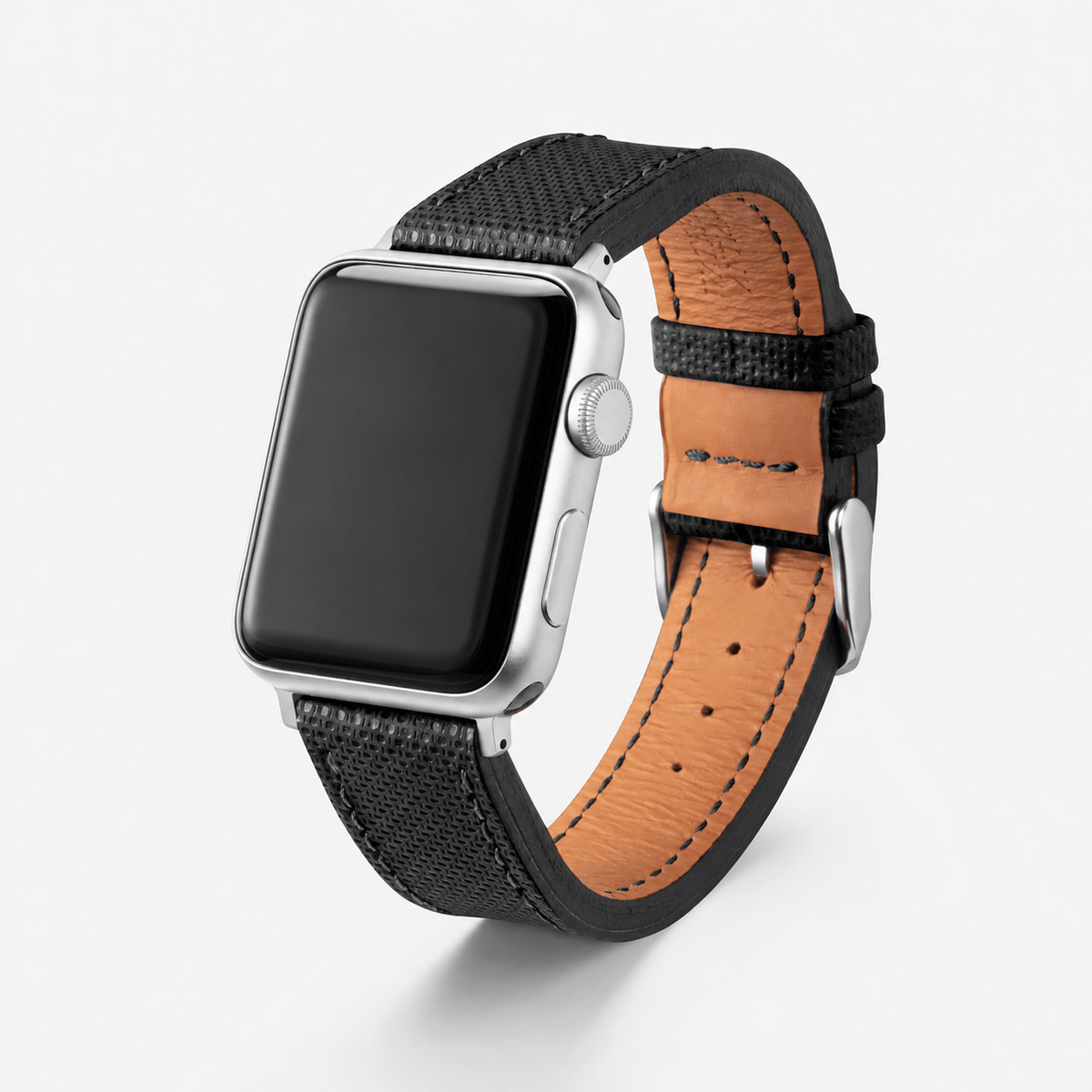 Nautilus Apple Watch Lederarmband – Schwarz, Wasserfest, hochwertiges wasserfestes made in germany apple watch armband