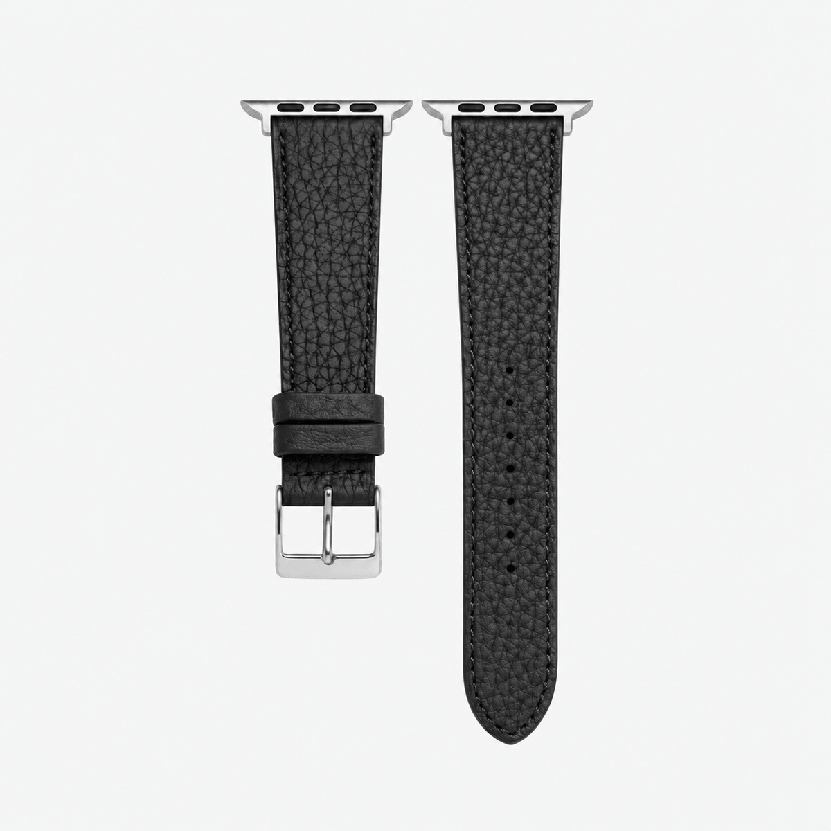 Black leather strap for Apple Watch made of Togo leather