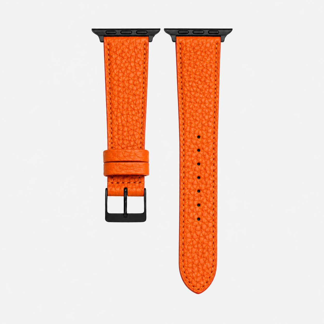 Oranges Lederarmband für Apple Watch aus Togoleder
