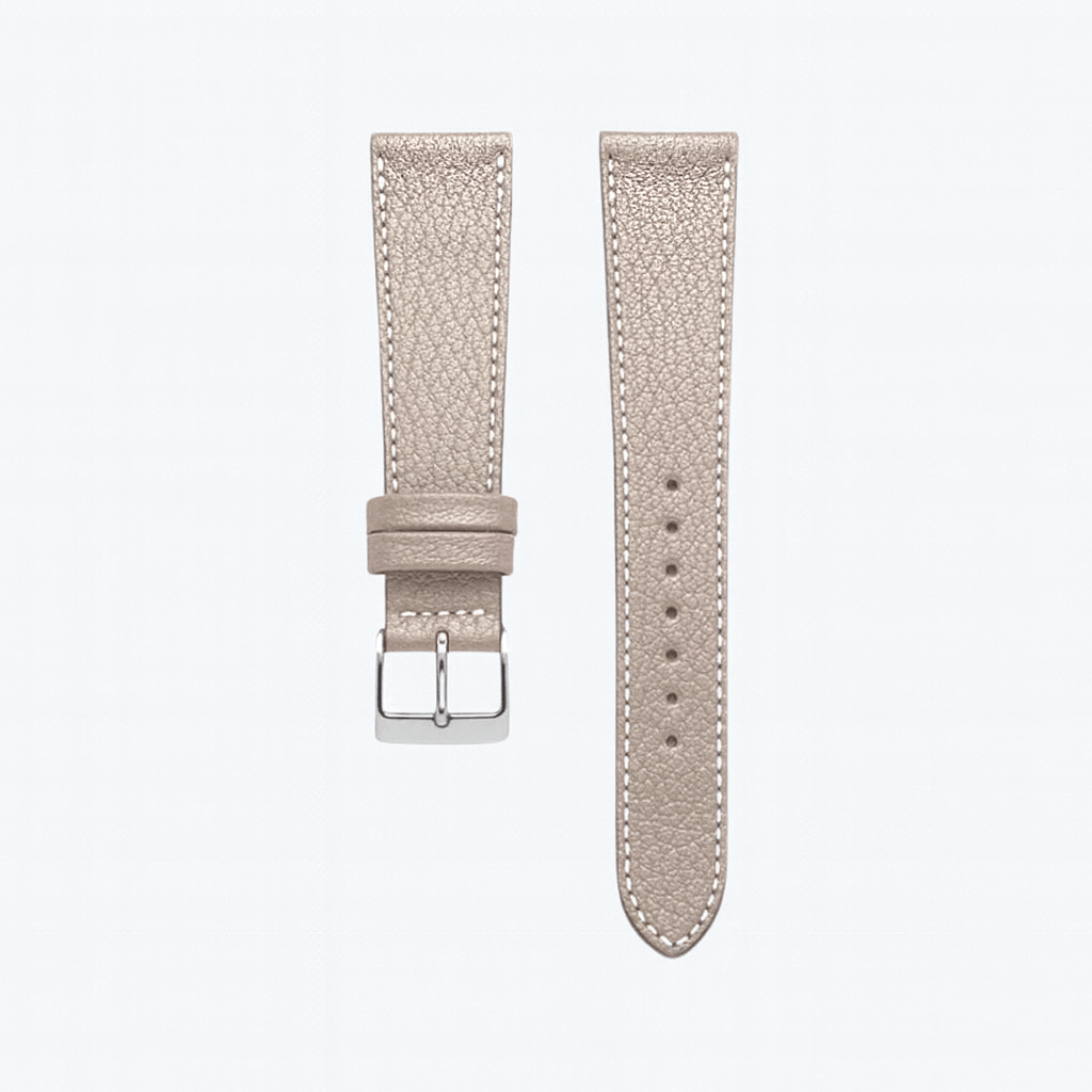 Biarritz Uhrenarmband Leder hochwertig in elegantem Design aus Ziegenleder, beige, mit feiner Struktur, ideal für stilvolle Uhren.