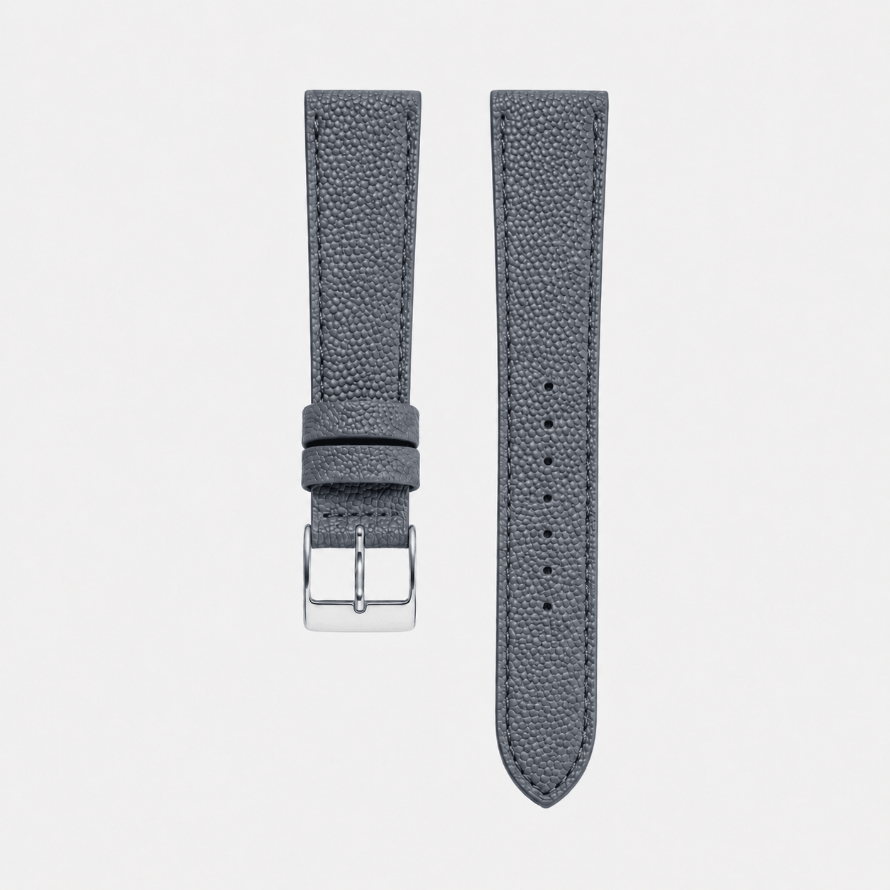 Caviar – Uhrenarmband aus edlem Kaviarleder in elegantem Grau mit Kaviarstruktur und Edelstahlverschluss.