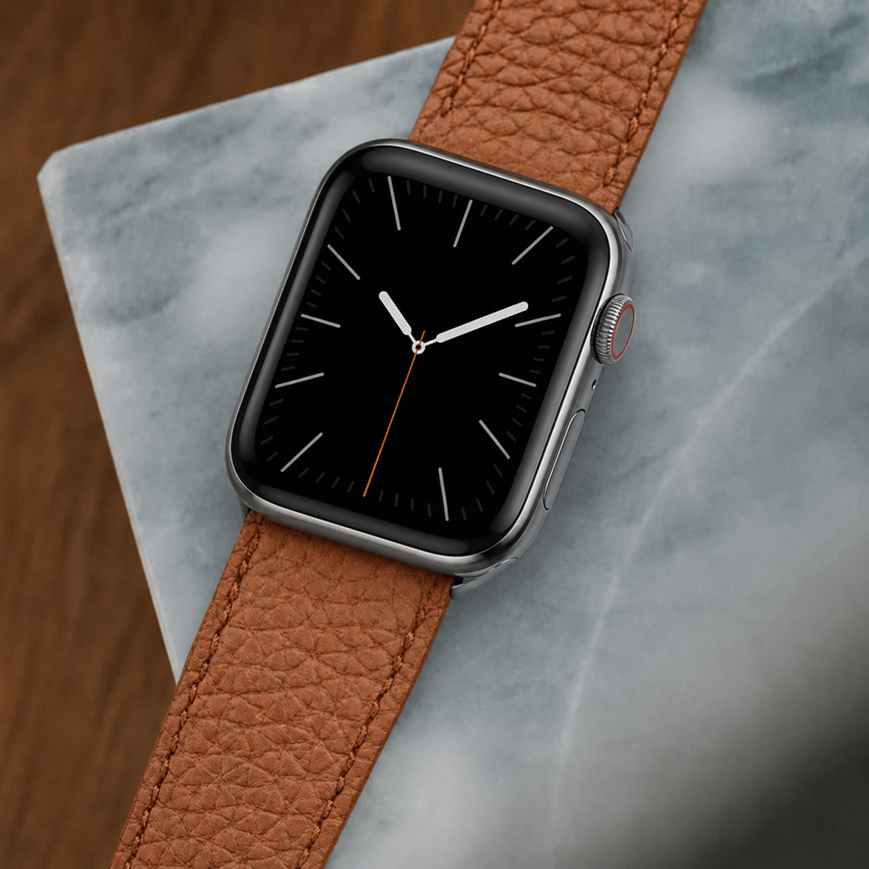 Hellbraunes Lederarmband für Apple Watch aus Togoleder