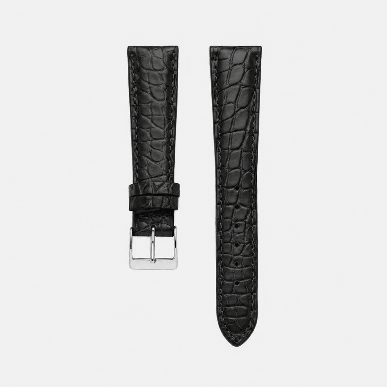 Crocodile leather watch strap frosted