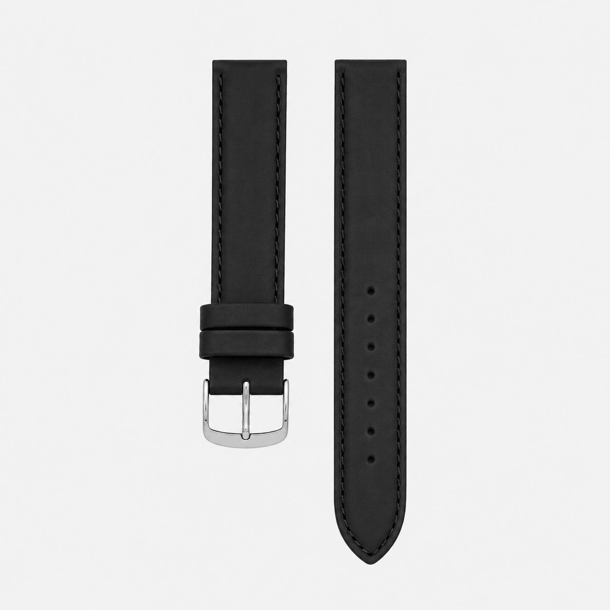 Toledo – Uhrenarmband aus deutschem Leder in schwarzem Kalbleder mit eleganter Schnalle.