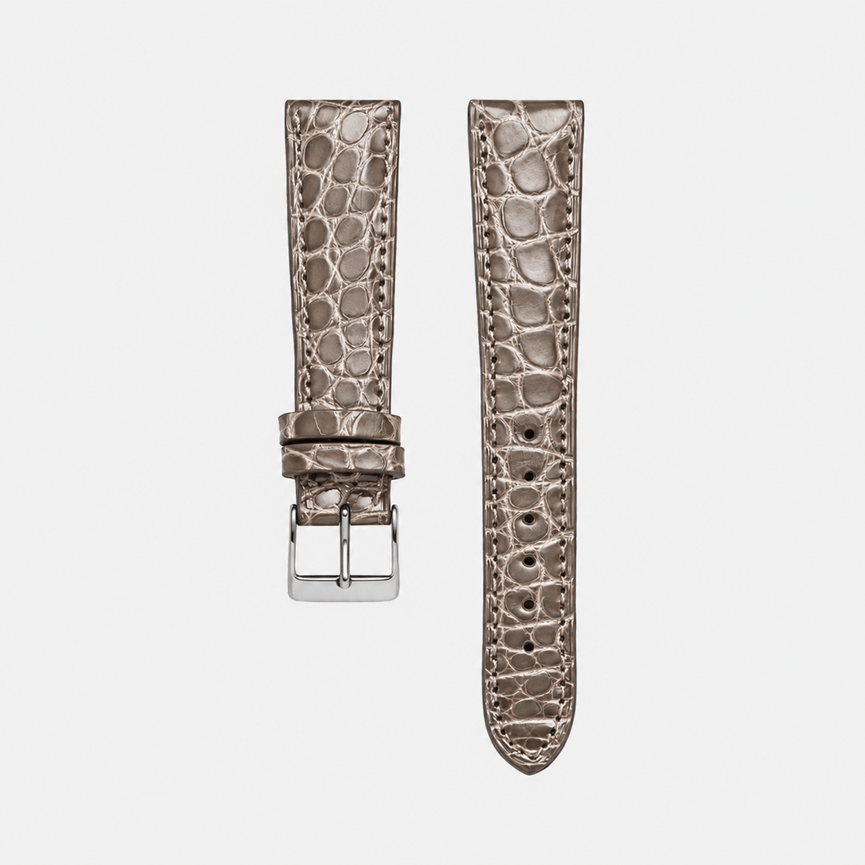 Bright – Uhrenarmband aus glänzendem Alligatorleder aus Louisiana