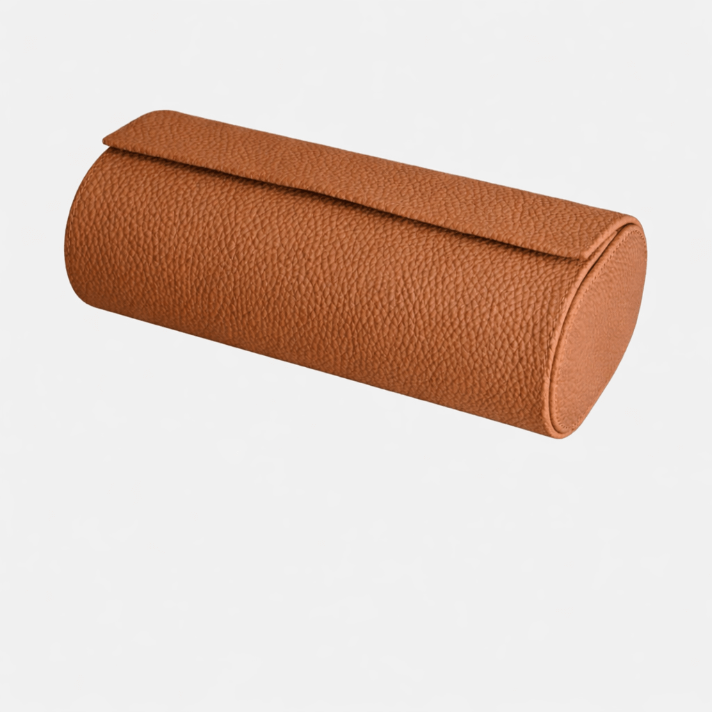 Uhrenrolle für drei Uhren Signature – Hochwertiges deutsches Togoleder, gefertigt aus edlem Togo Kalbleder, für Sammler.