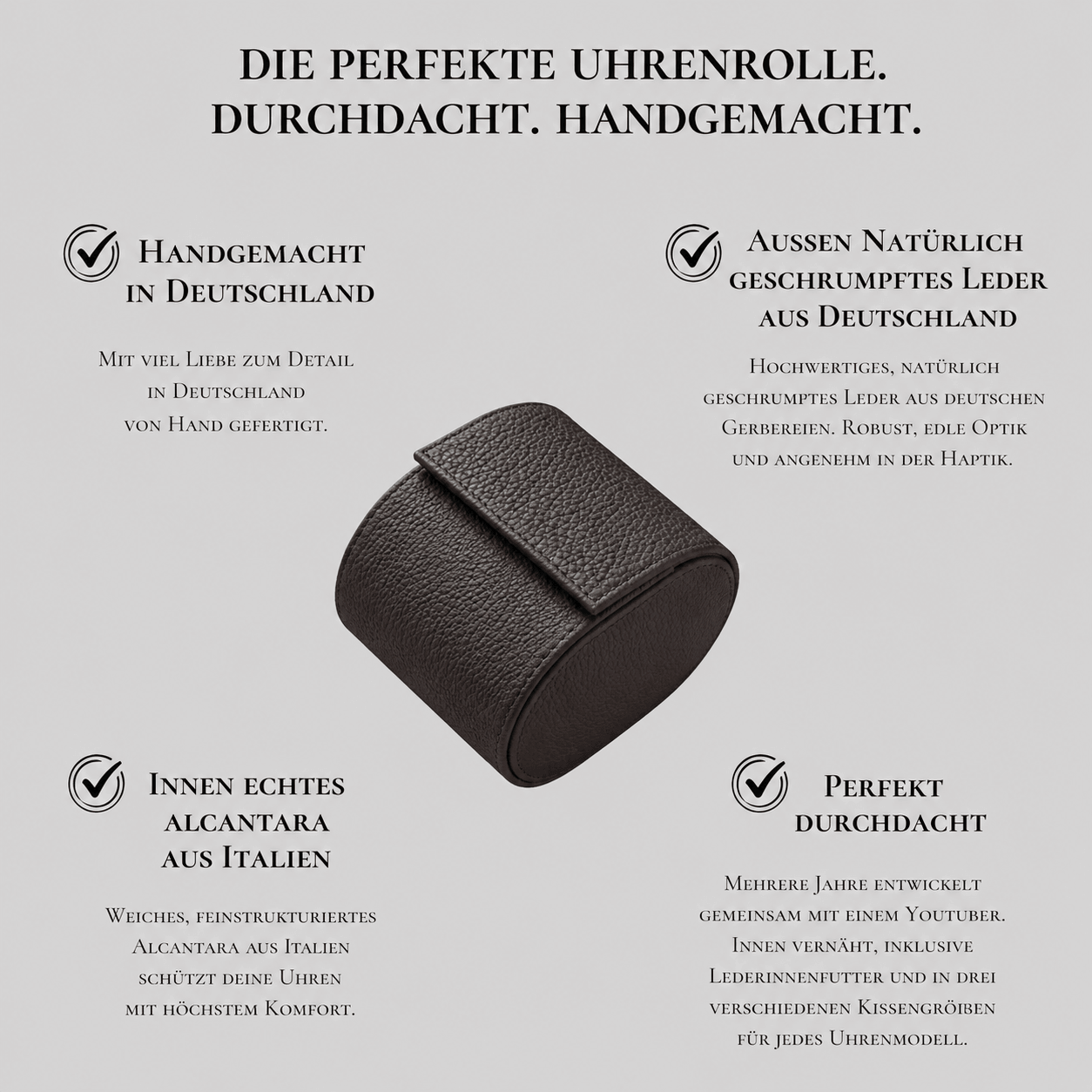 Uhrenrolle für eine Uhr Signature – Hochwertiges deutsches Togoleder, handgefertigt in Deutschland, aus Togo-Leder.