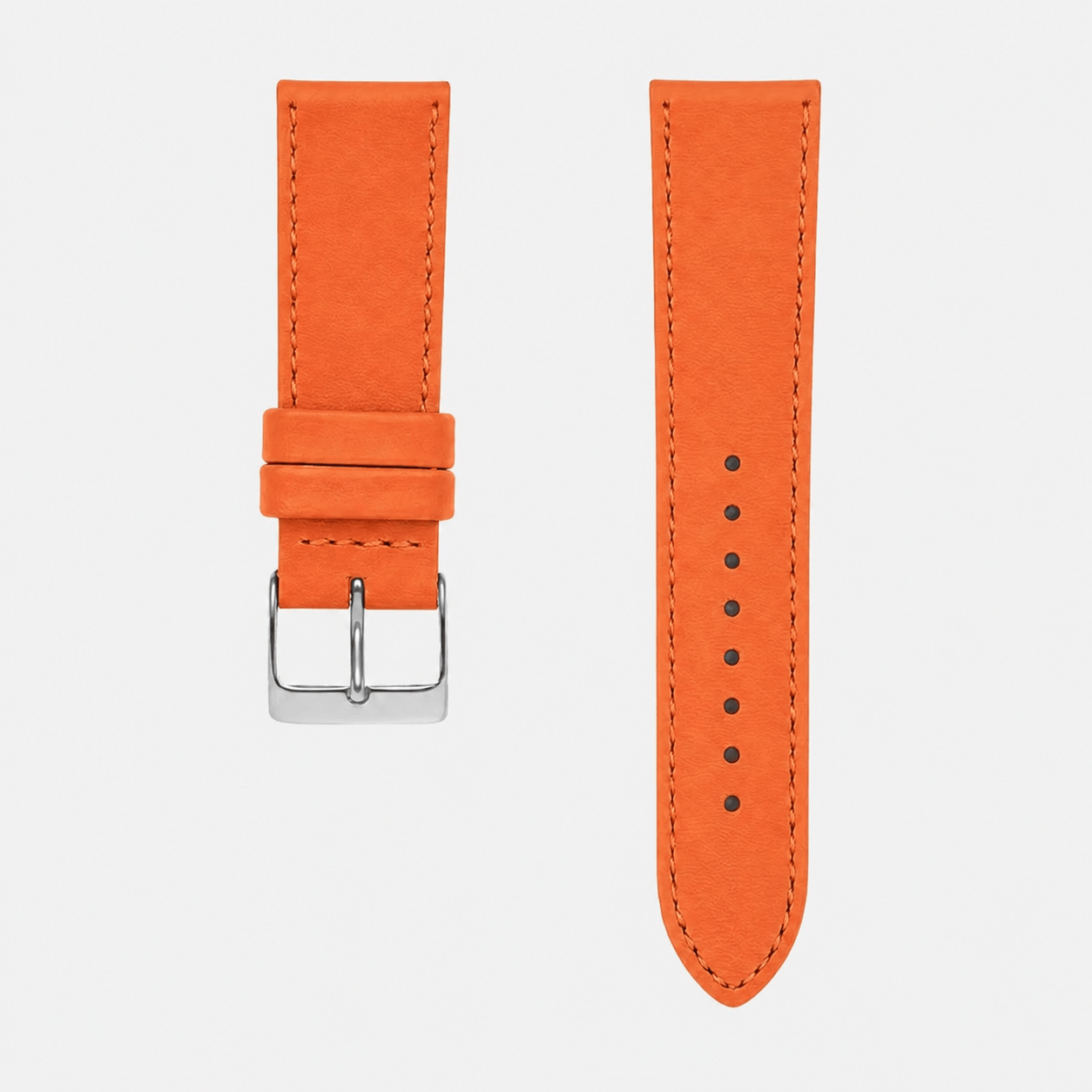 Swift – Uhrenarmband aus italienischem Swift Leder in leuchtendem Orange mit eleganter Schnalle.