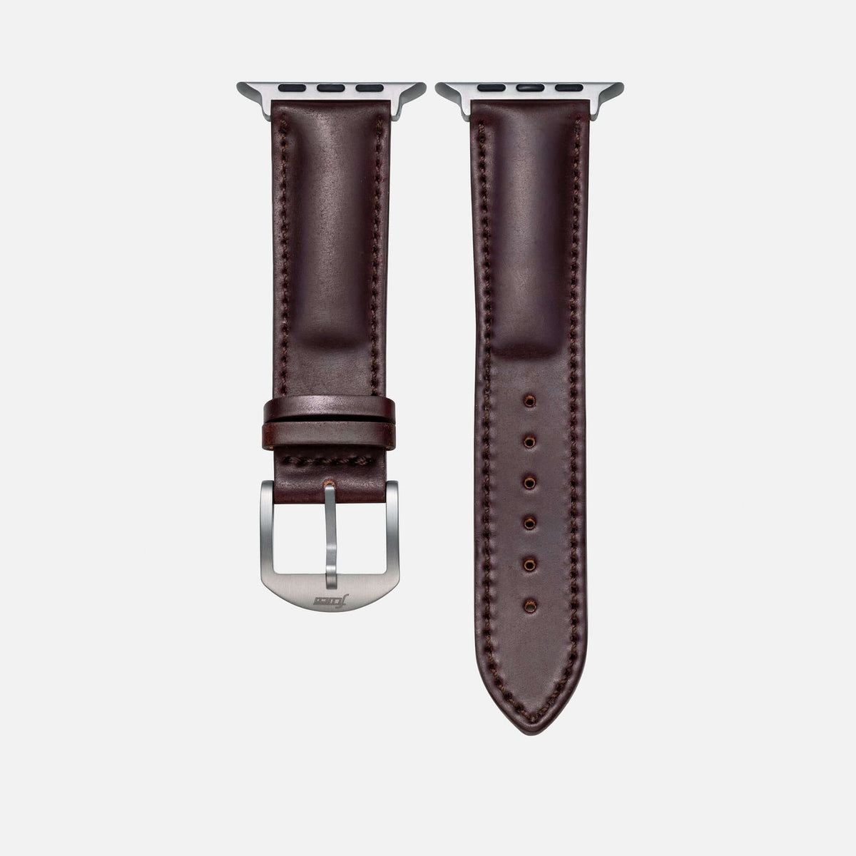 Apple Watch Armband Luxus aus Horween Shell Cordovan in Oxblood, echtes Horween Shell Cordovan, Titan Hardware.