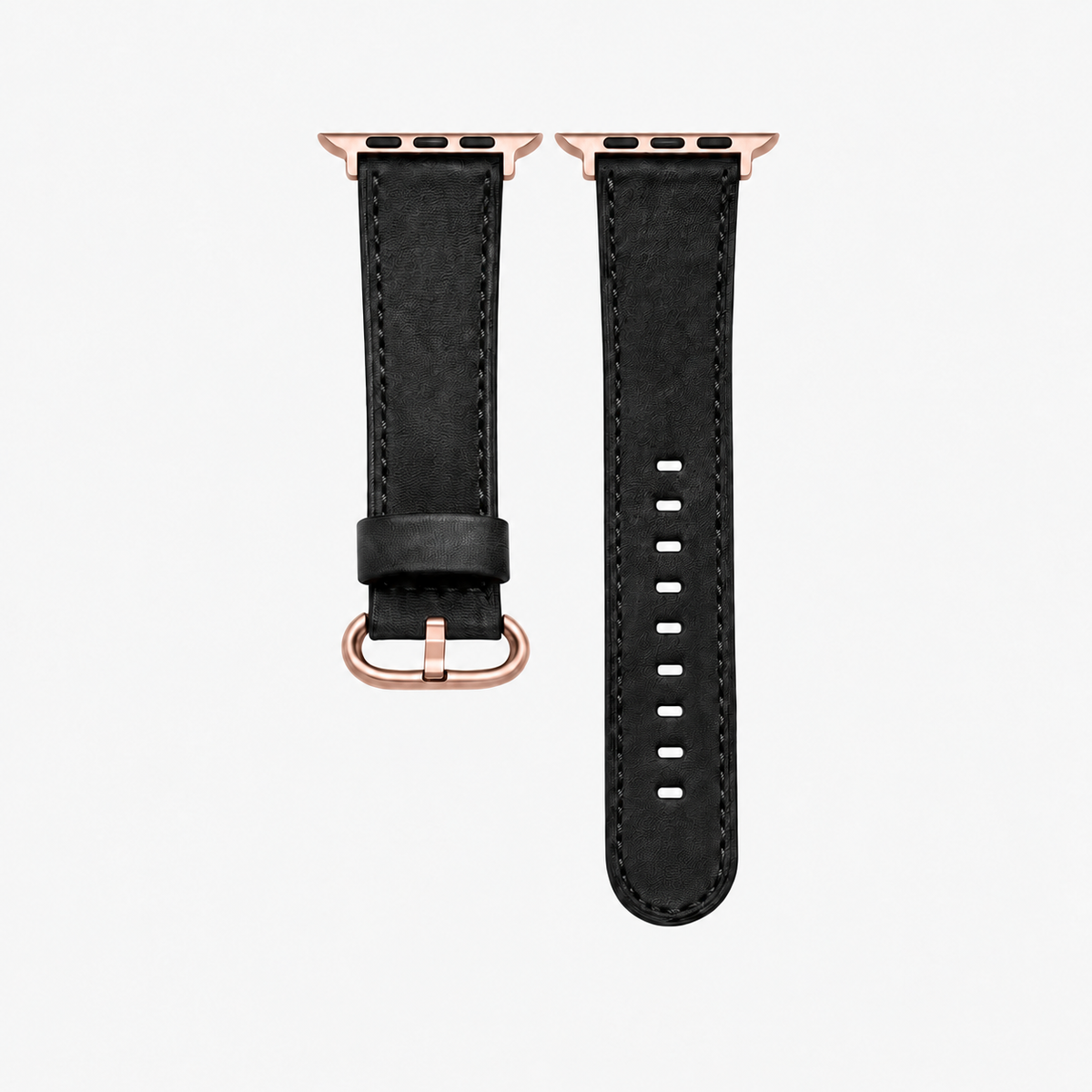 Schwarzes Apple Watch Armband Leder - Bidart