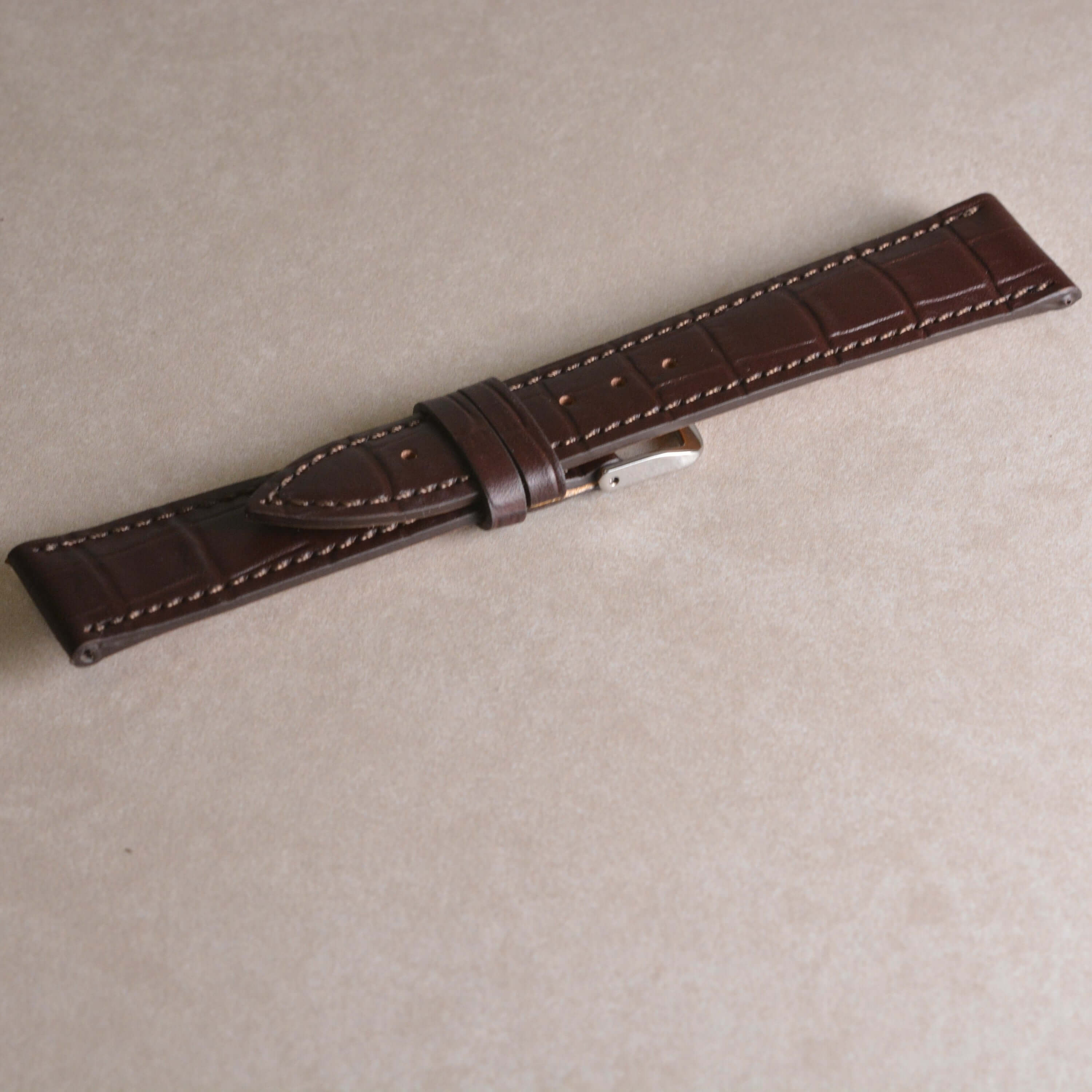 21mm crocodile embossing chocolate brown
