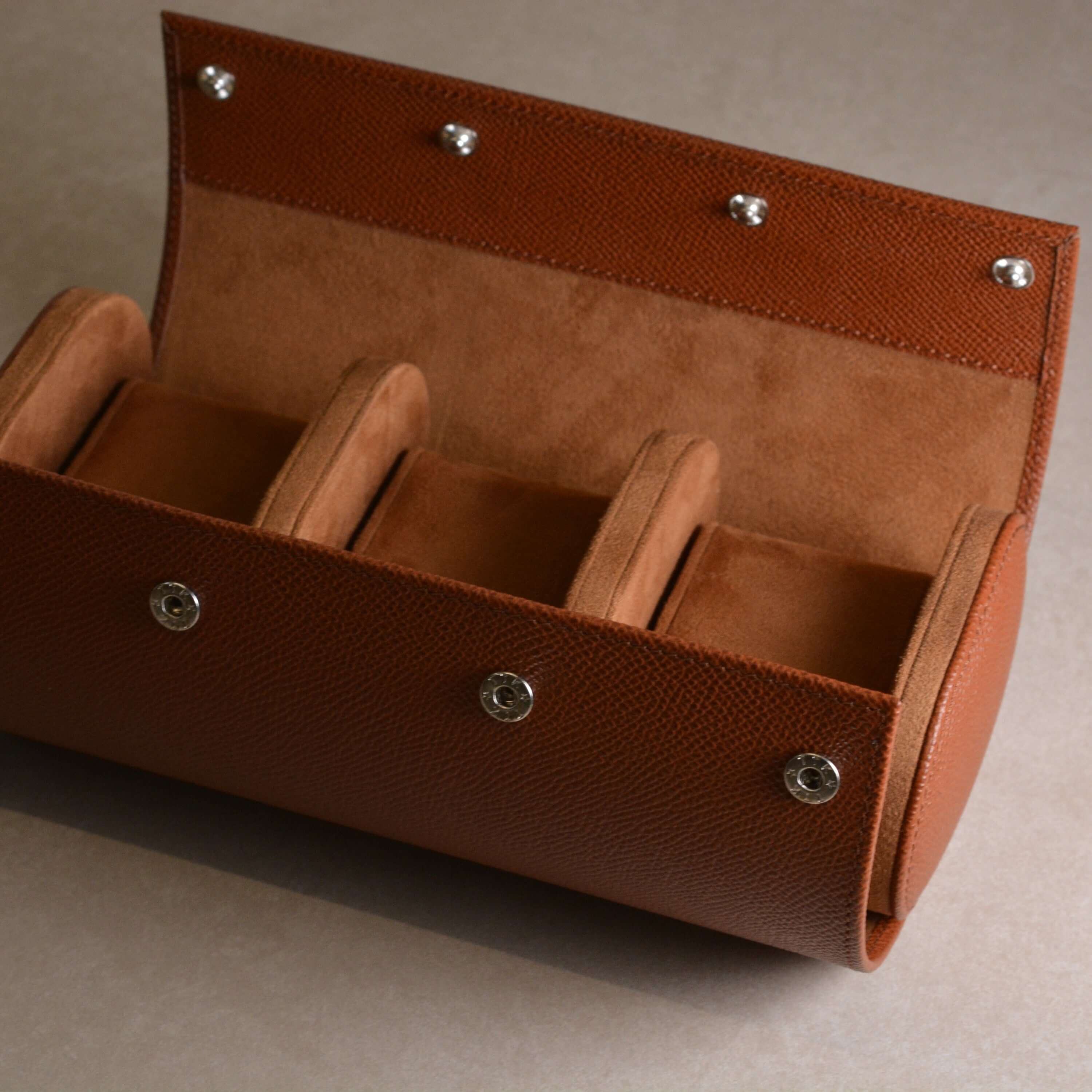 Watch roll for three watches Origin – High-quality Italian Epsom leather