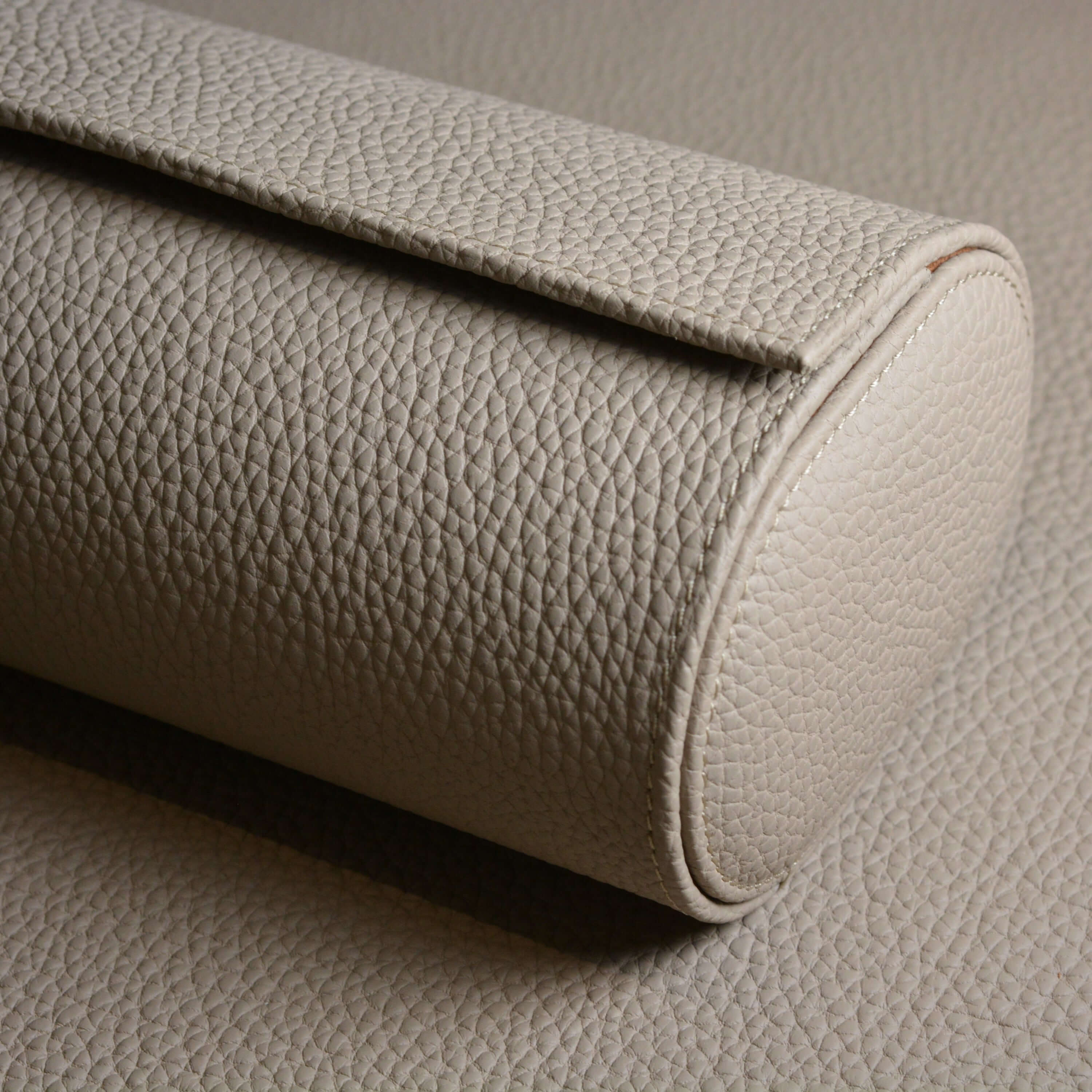 Handcrafted Togo leather watch roll, luxury storage for watches, made from naturally shrunk calf leather.