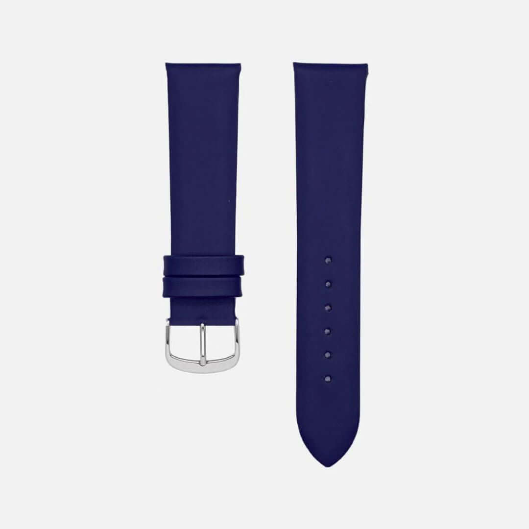Design Glattleder Uhrenarmband in Blau aus Kalbleder mit samtig-weicher Haptik
