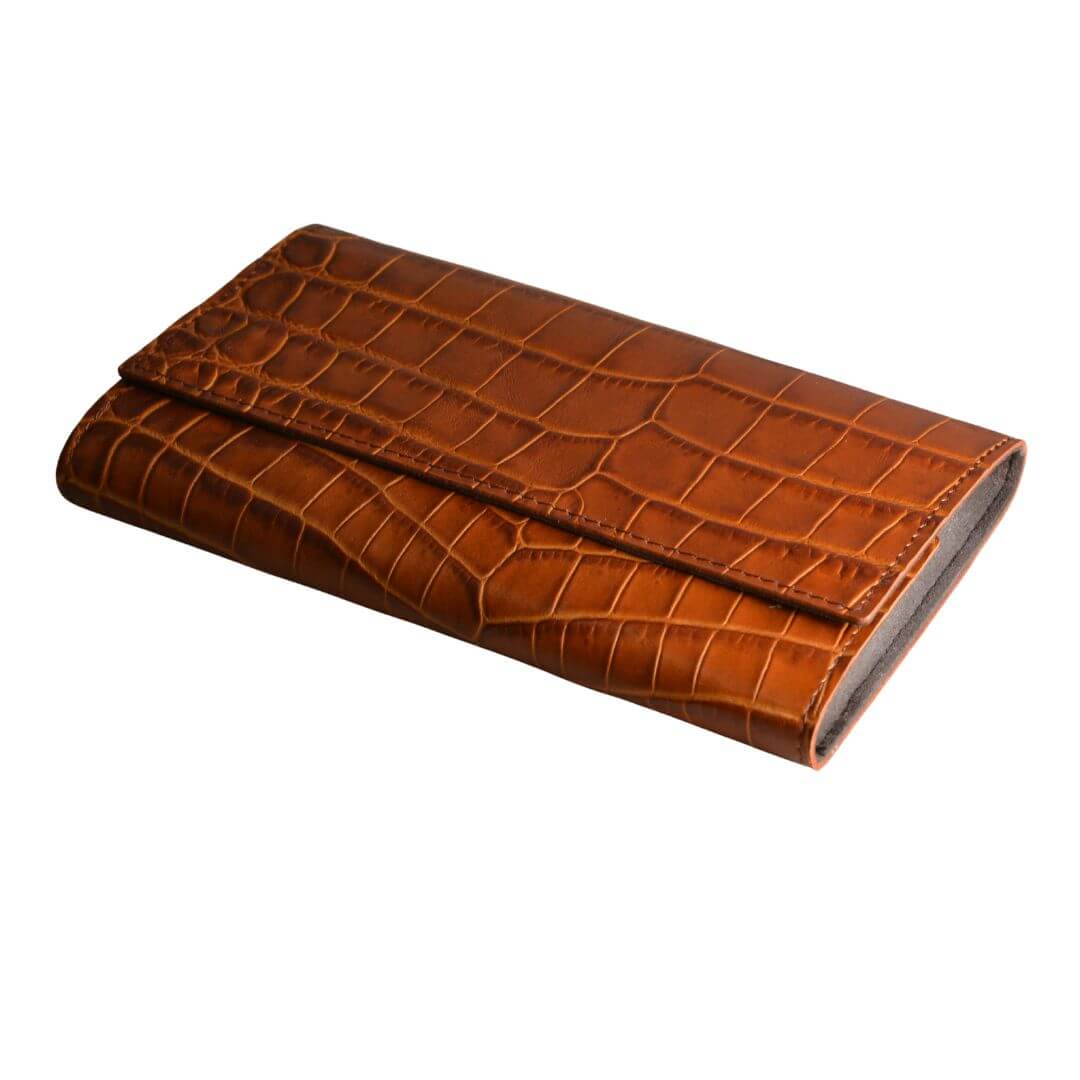 Watch case leather crocodile embossing for 3 watches