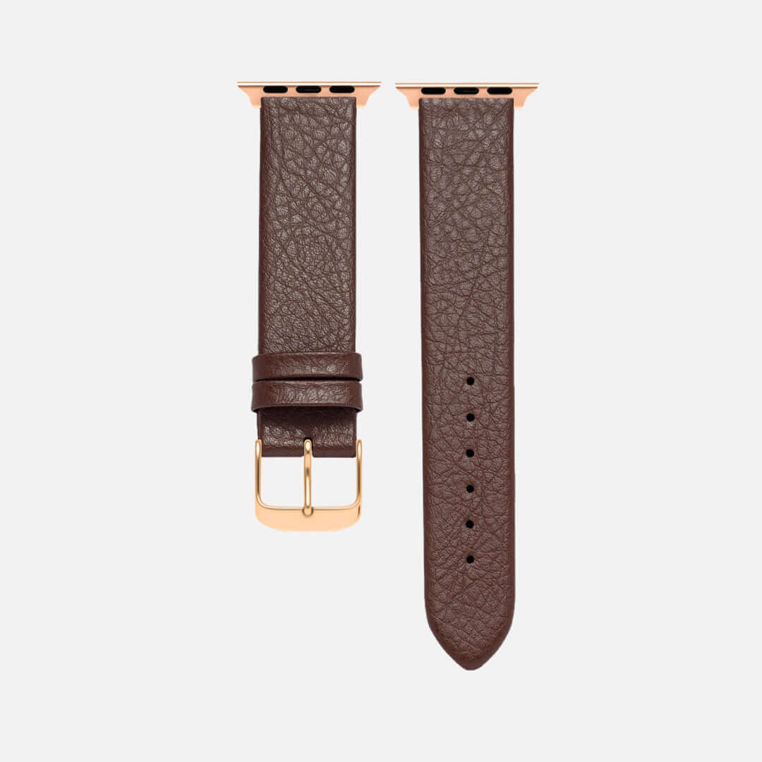 Apple Watch Lederarmband Vegan aus Weinleder – Dunkelbraun, nachhaltig und elegant, perfekte Ergänzung für stilbewusste Umweltliebhaber.