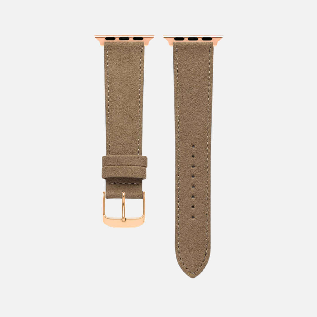 Alcantara – Apple Watch Armband in Beige aus italienischem Material, modernes Design, elegante Armbänder für stilvolle Uhrenliebhaber.